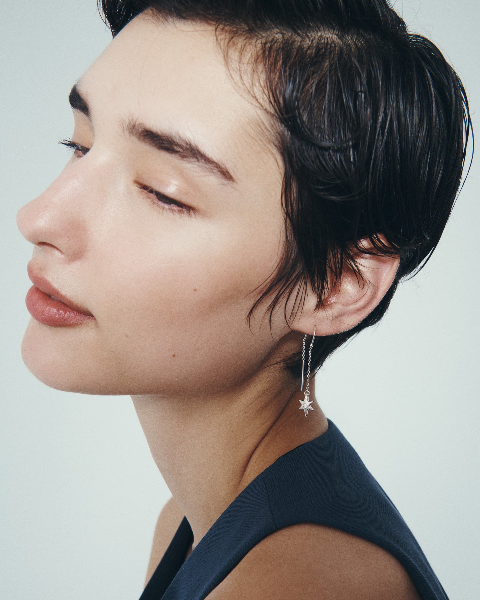 Electra Earrings Silver, worn