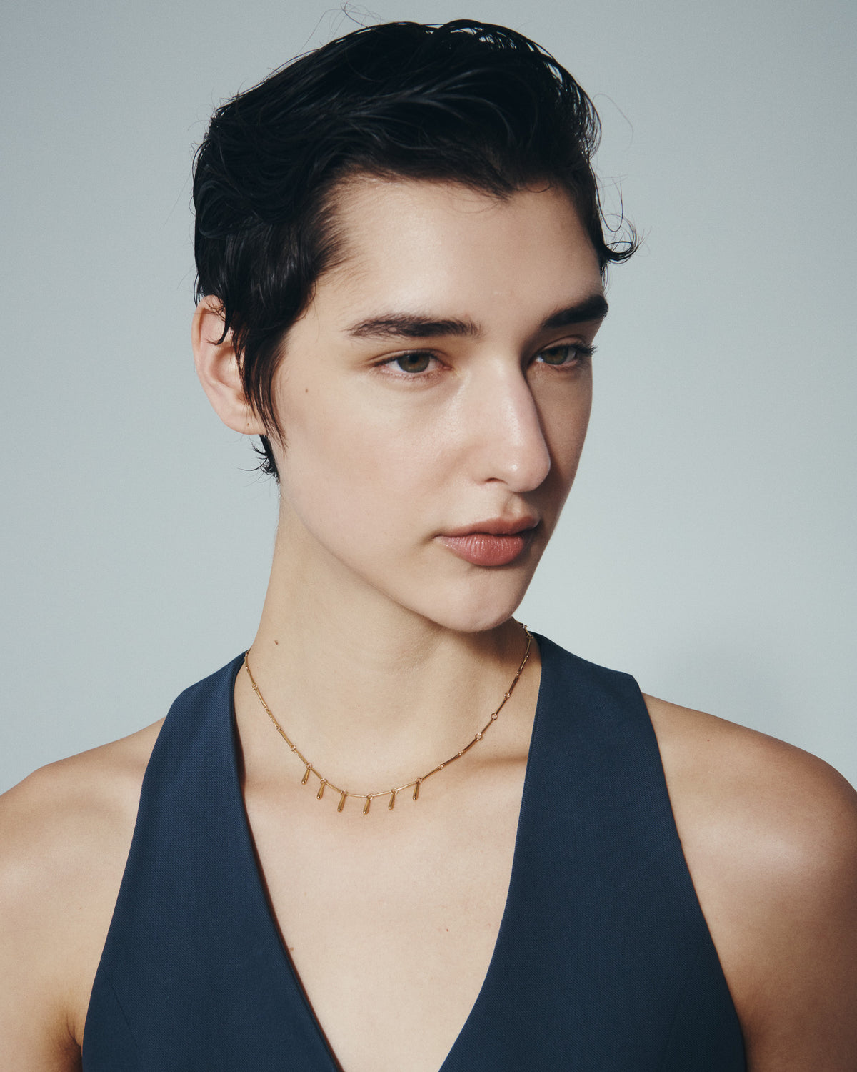 Stilla Necklace Gold Vermeil, worn