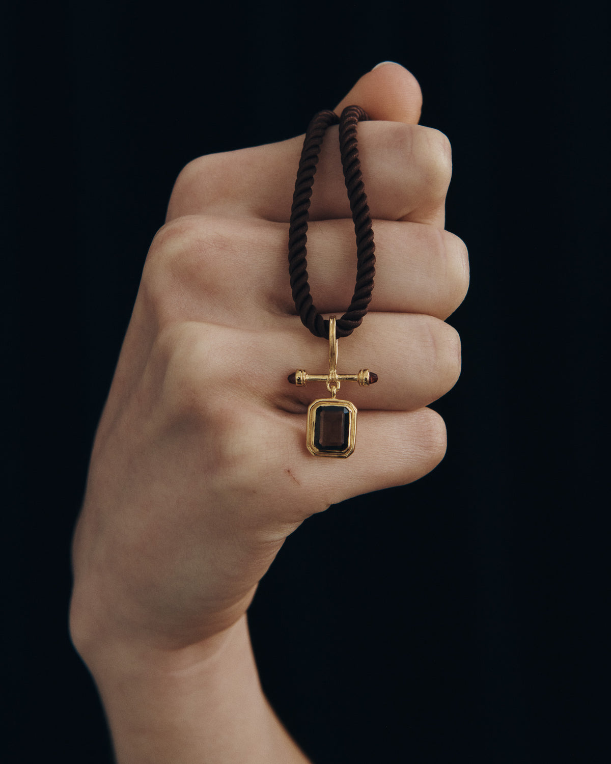 Umber Necklace Gold Vermeil, worn