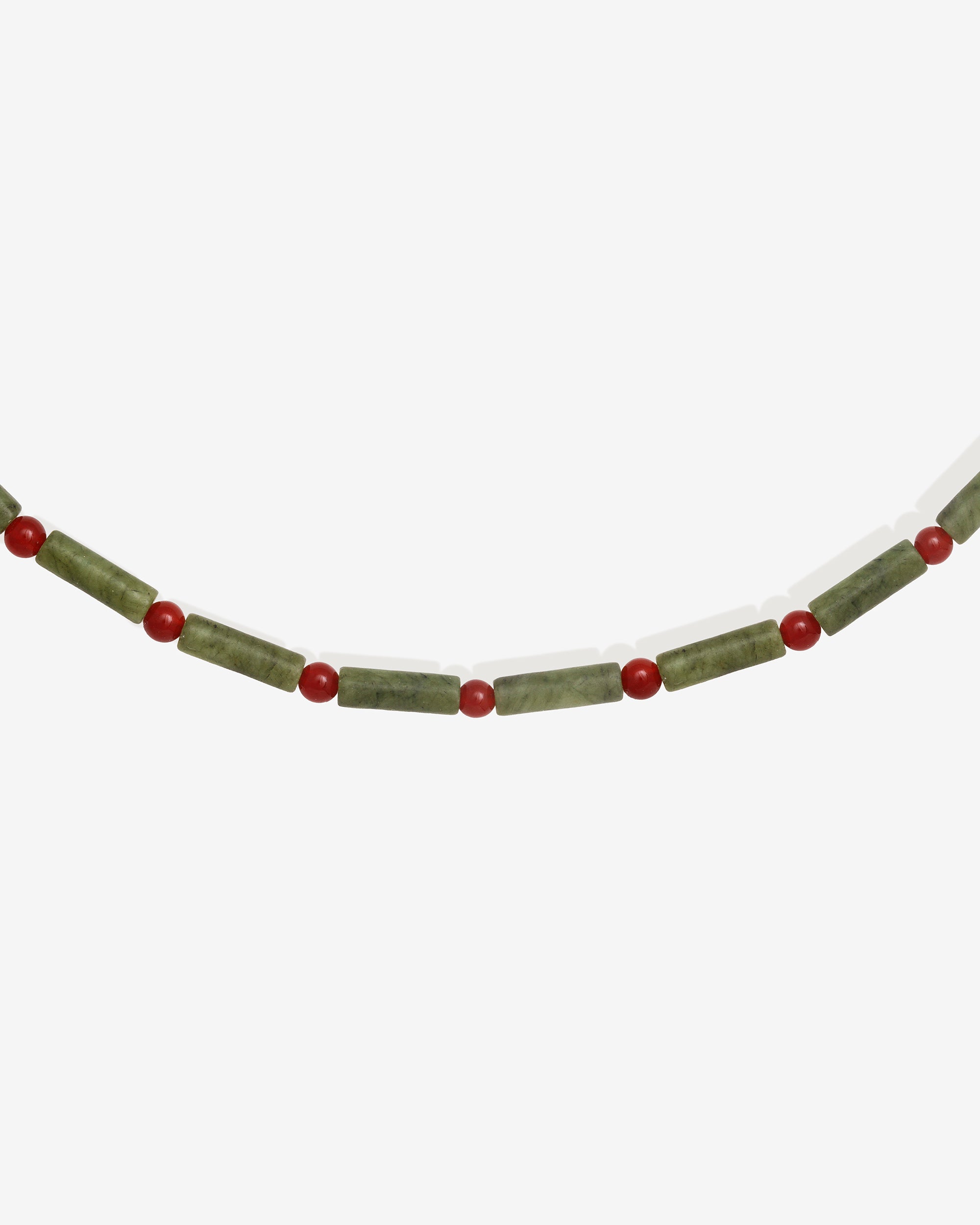 Vana Beaded Necklace Gold Vermeil set with jade and agate
