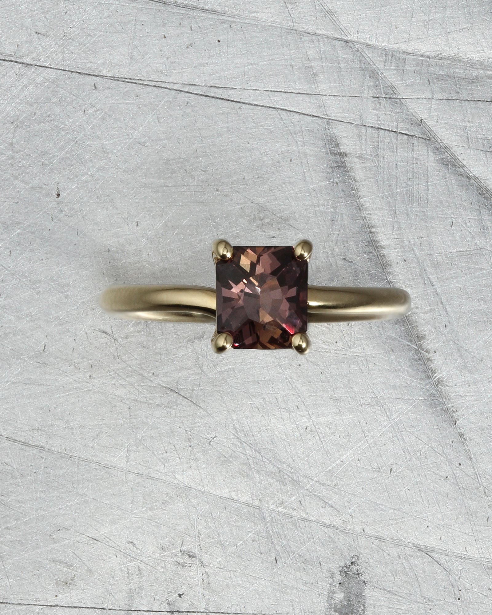 Temple of the Sun Adama III Solitaire Ring Burgundy Sapphire Solid Gold