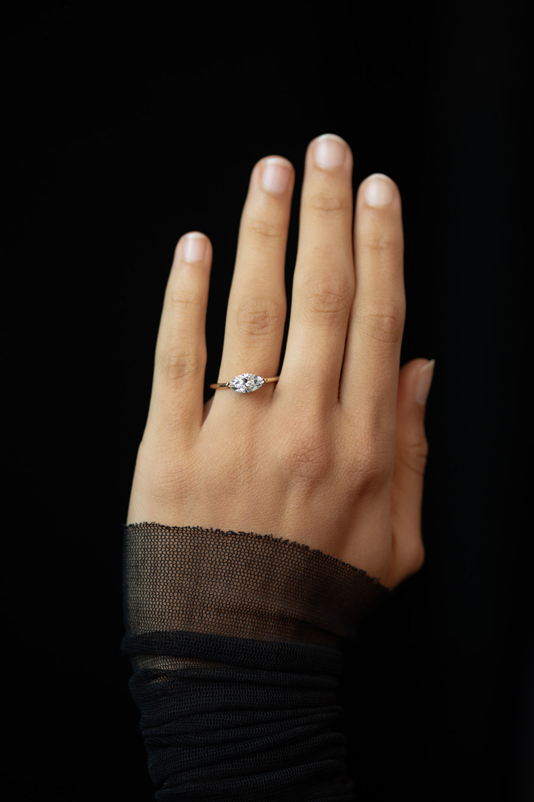 Temple of the Sun Adama Marquise Ring Solitaire Diamond Solid Gold