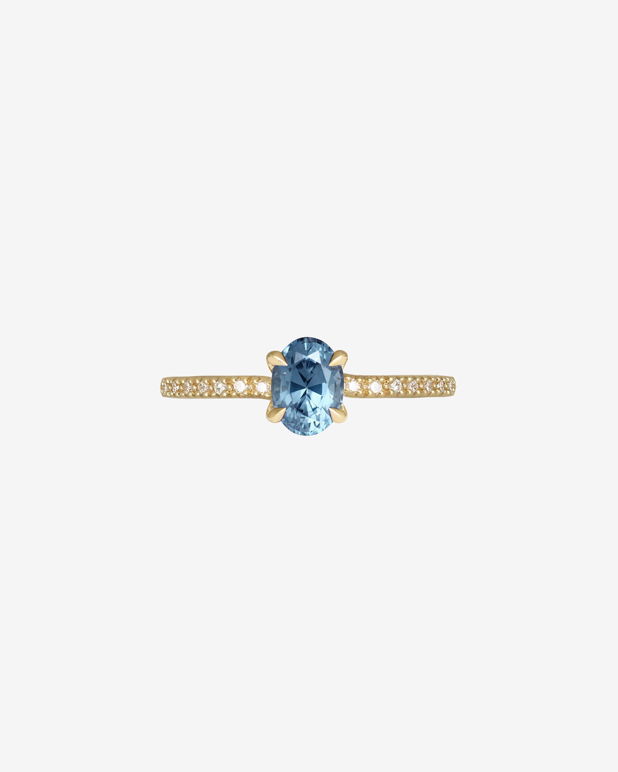Temple of the Sun Adama Oval Ring 0.89ct Blue Spinel Diamond Solid Gold