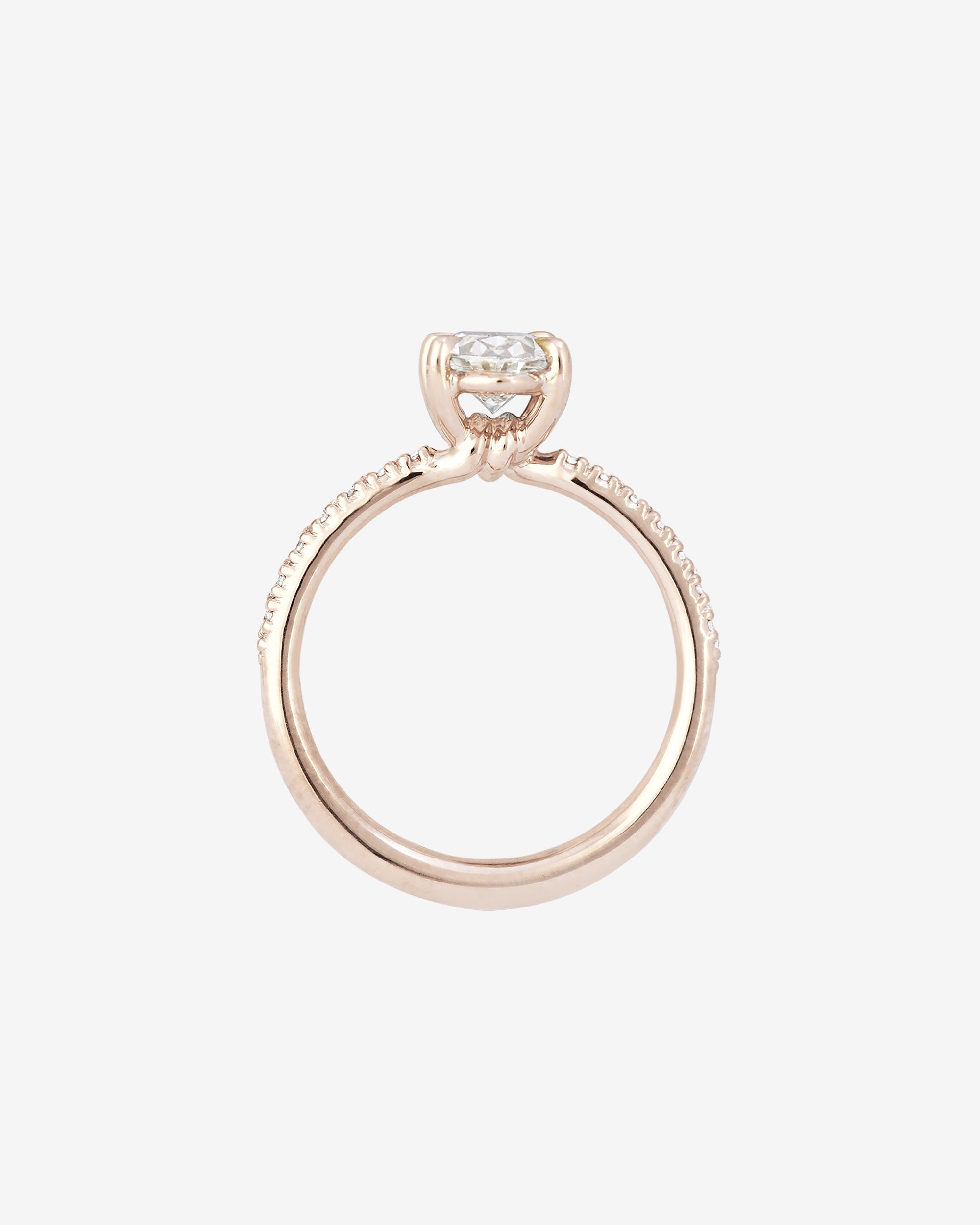 Temple of the Sun Adama Oval Ring Diamond Rose Gold