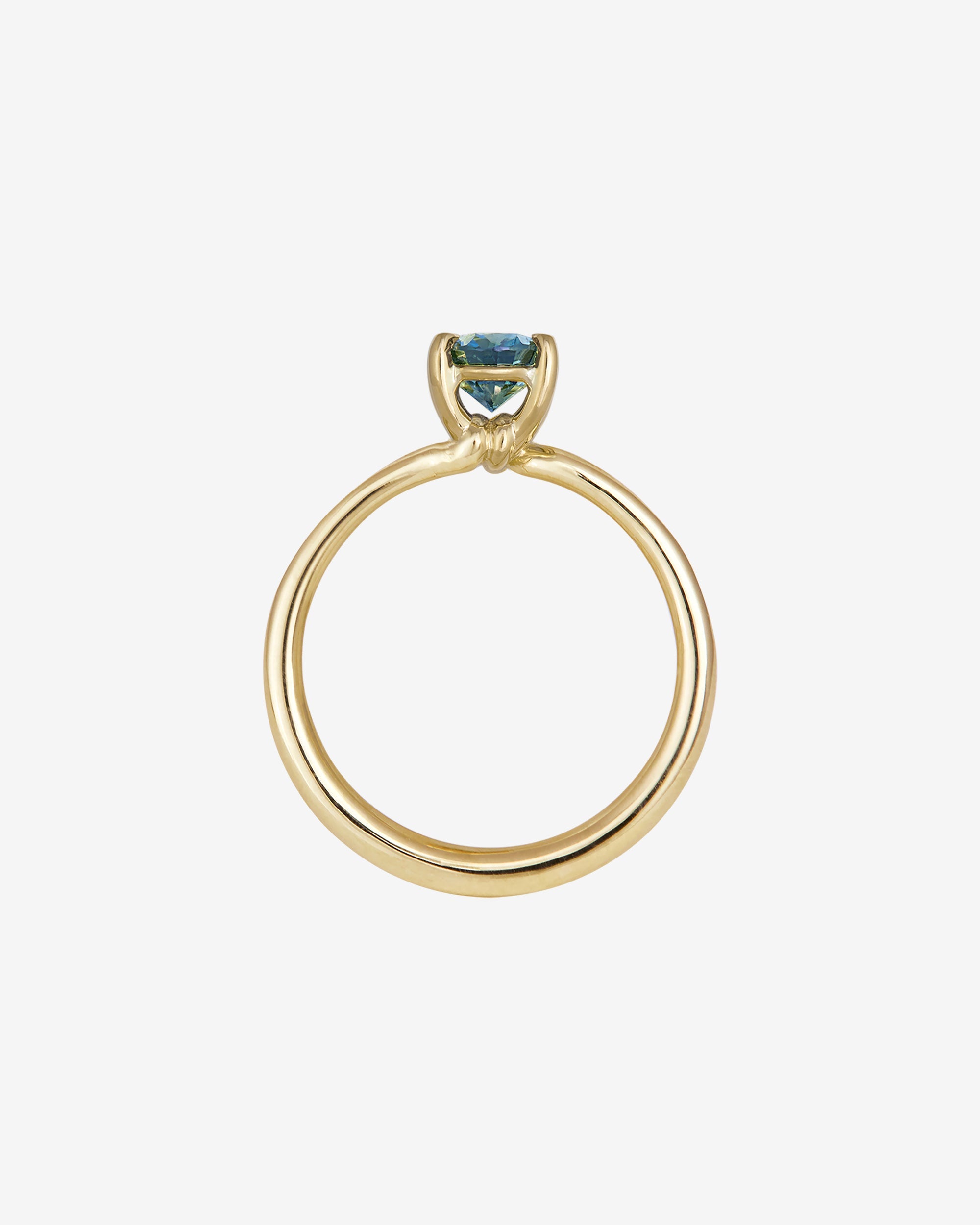 Temple of the Sun Adama Oval Ring Solitaire Blue Sapphire Solid Gold