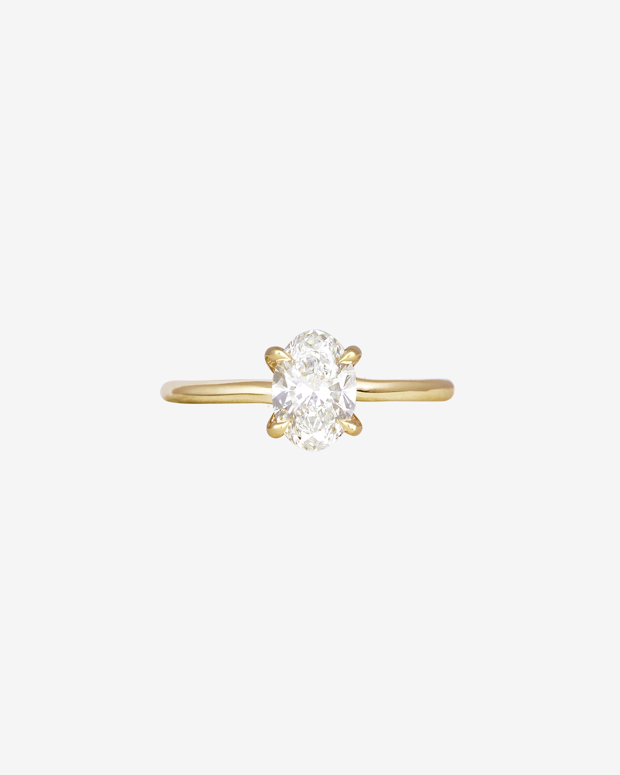 Temple of the Sun Adama Oval Ring Solitaire Diamond Solid Gold