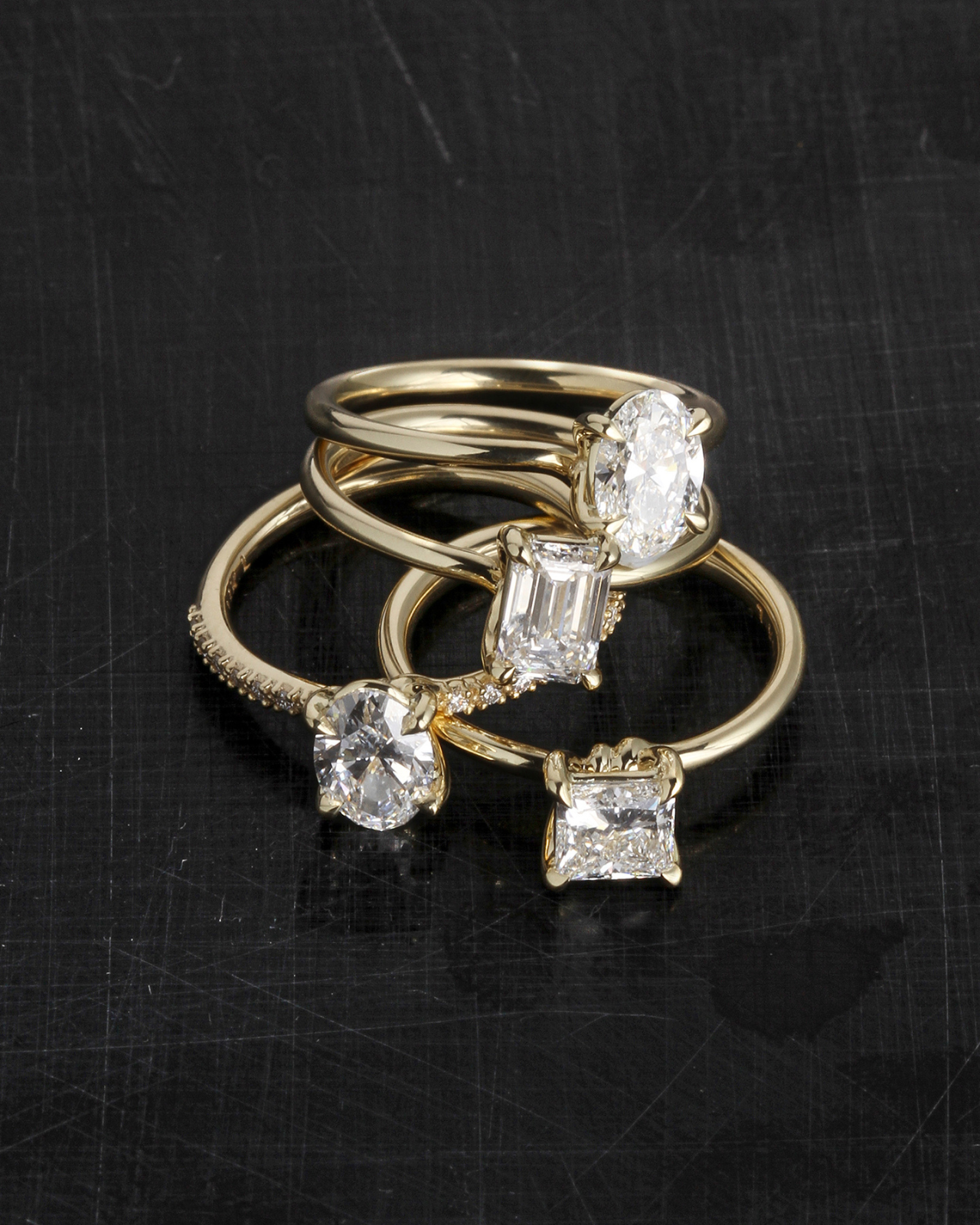 Temple of the Sun Adama Oval Ring Solitaire Diamond Solid Gold