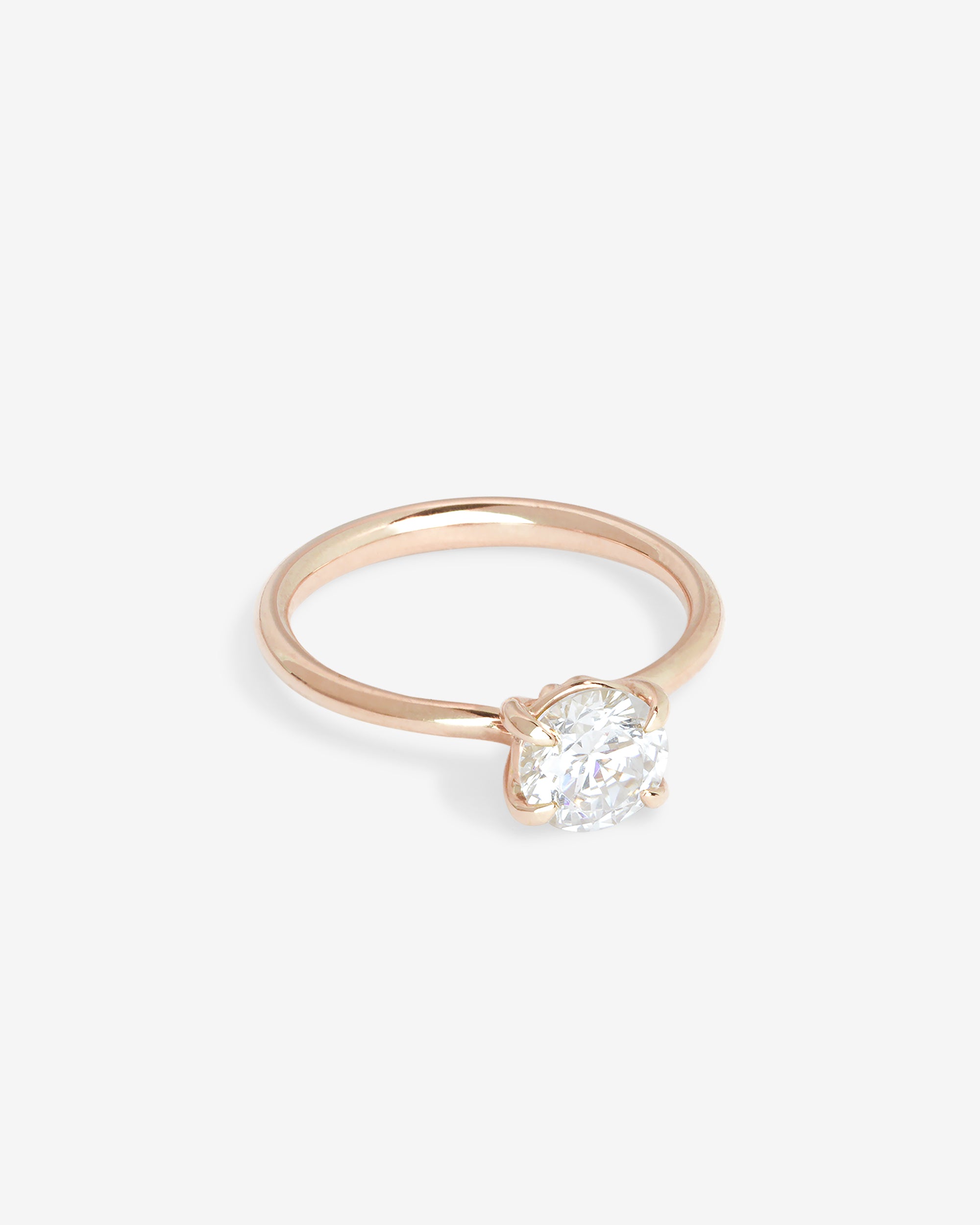 Temple of the Sun Adama Round Ring Solitaire Diamond Rose Gold
