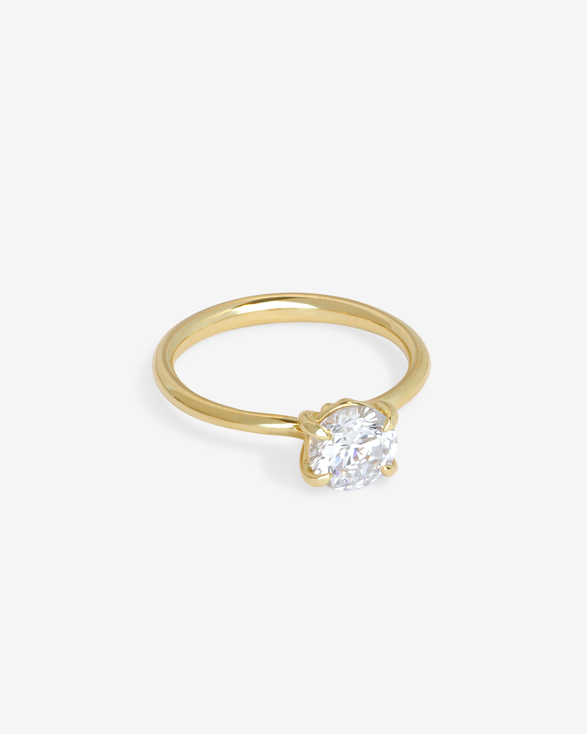 Temple of the Sun Adama Round Ring Solitaire Diamond Solid Gold
