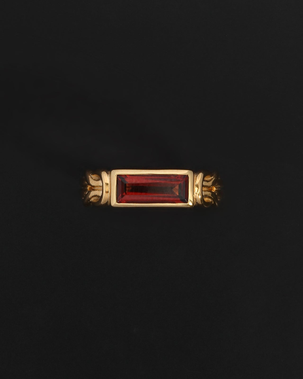 Temple of the Sun Airla Solitaire Ring Garnet Gold Vermeil