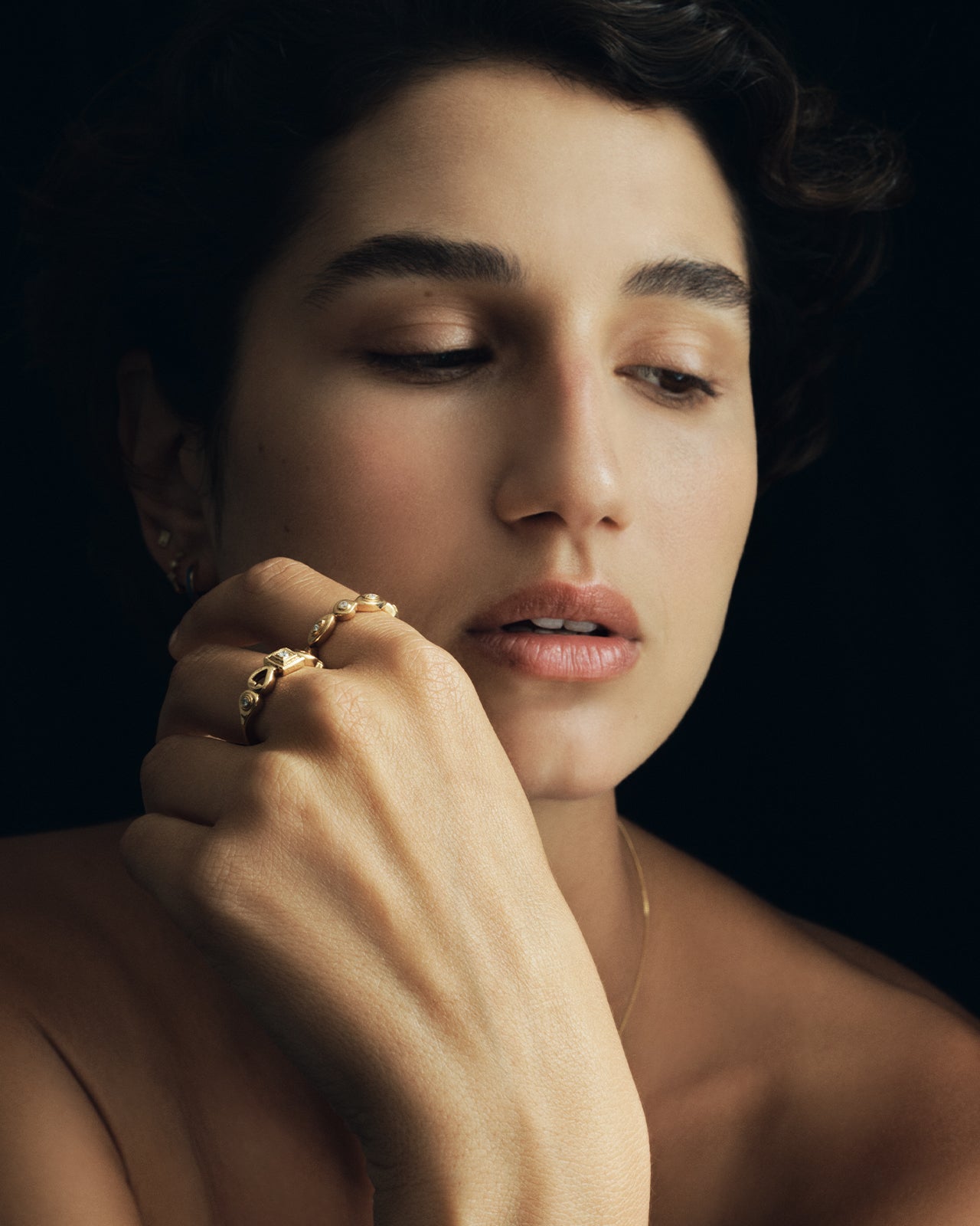 Temple of the Sun Alara Ring White Diamond Solid Gold
