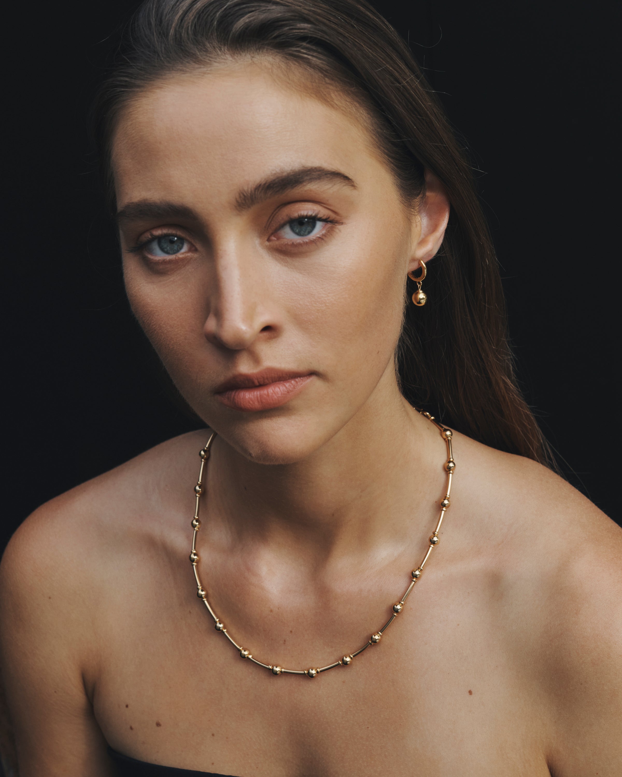 Temple of the Sun Alba Beaded Collar Gold Vermeil