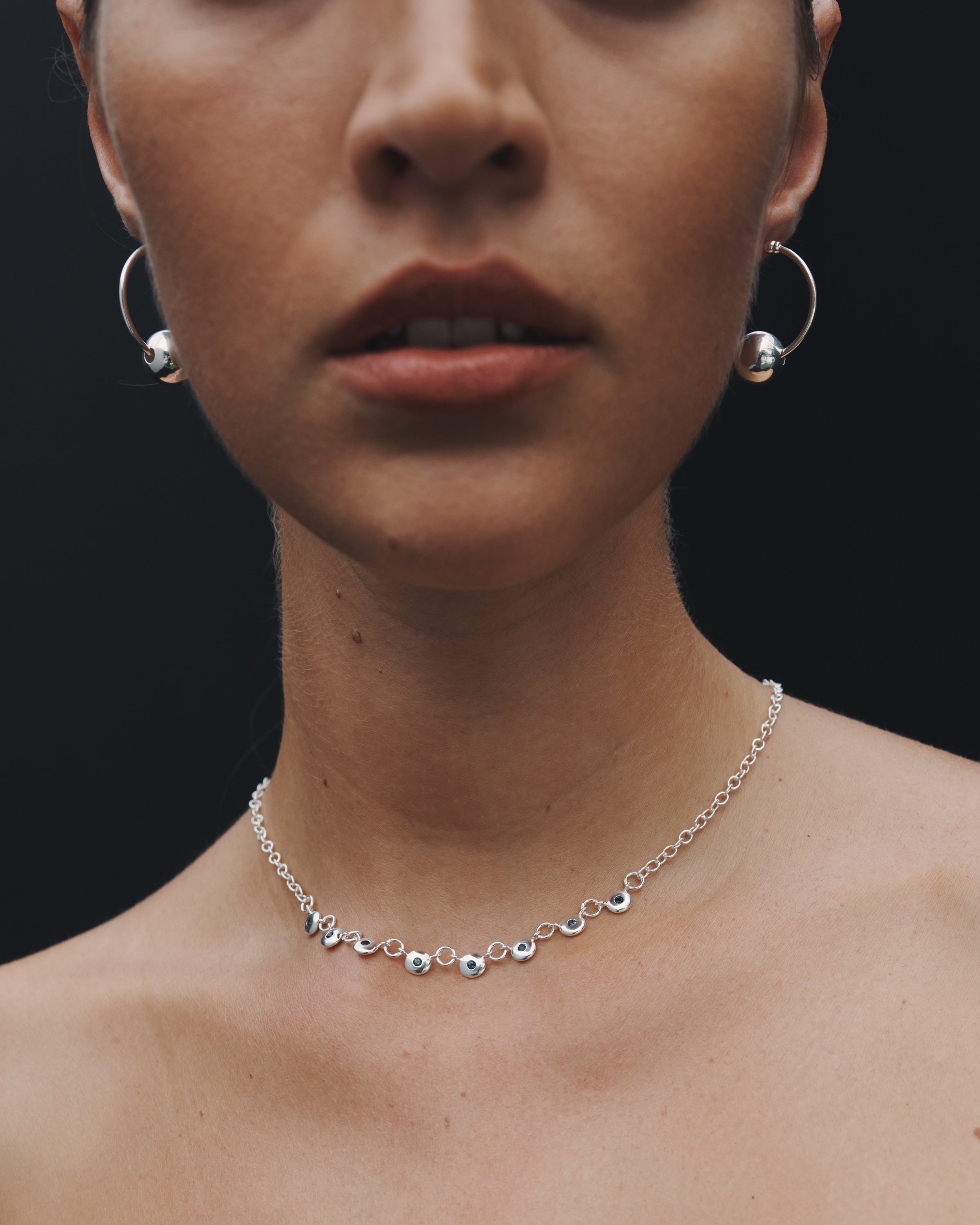 Temple of the Sun Alba Hoops Medium Silver