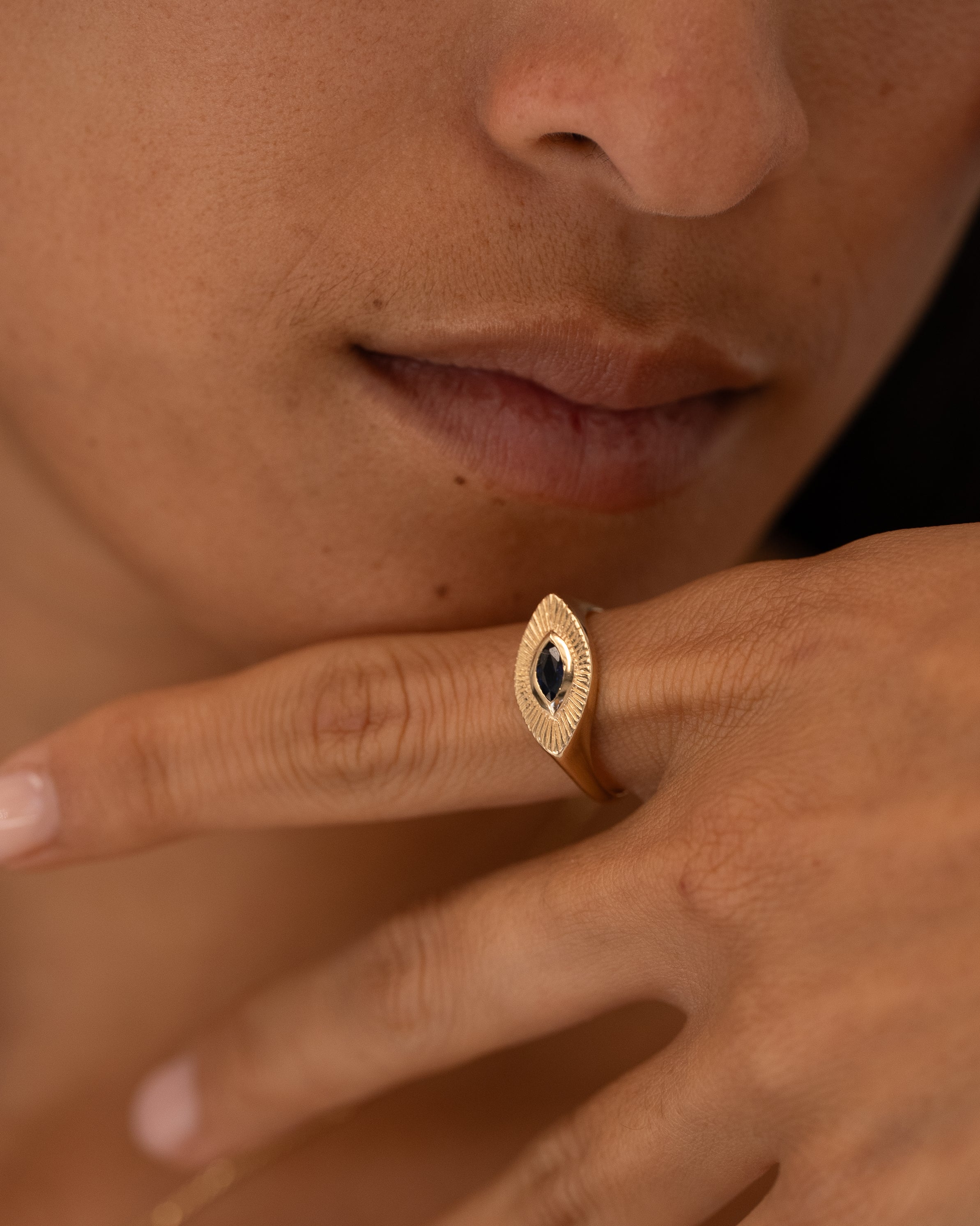 Temple of the Sun Alessia Ring Blue Sapphire Solid Gold