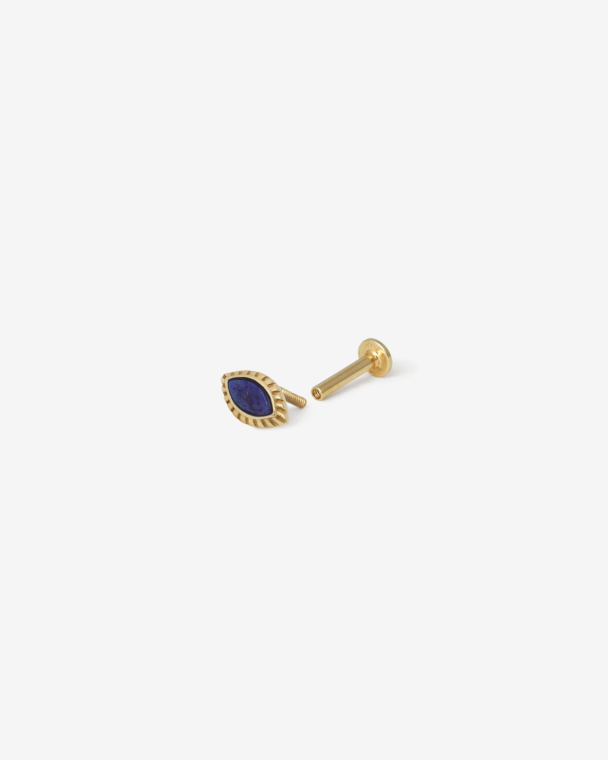 Temple of the Sun Alessia Single Cartilage Earring Lapis Solid Gold