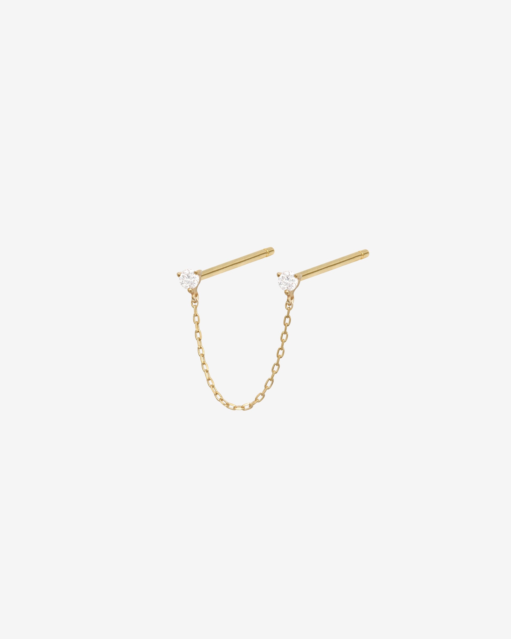 Temple of the Sun Aliza Chain Single Stud Diamond Solid Gold