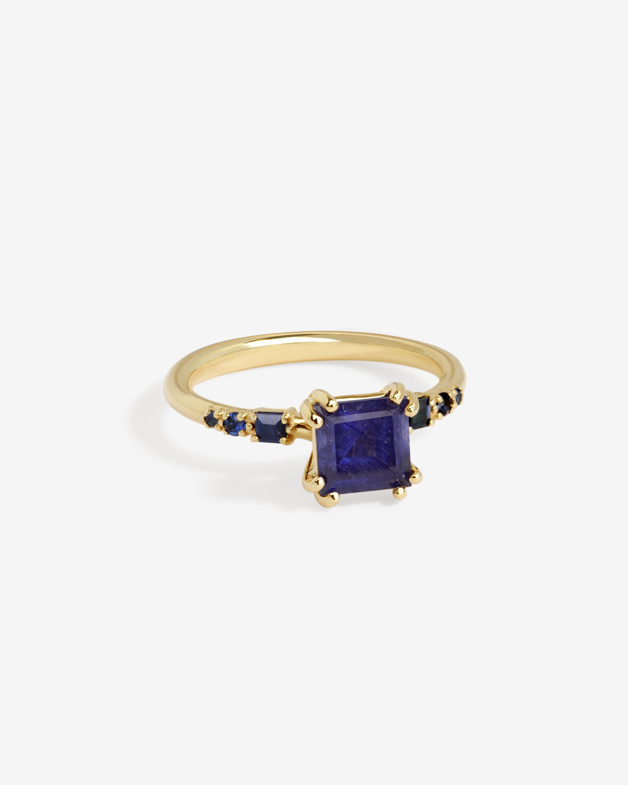 Temple of the Sun Allium Ring Blue Sapphire Solid Gold