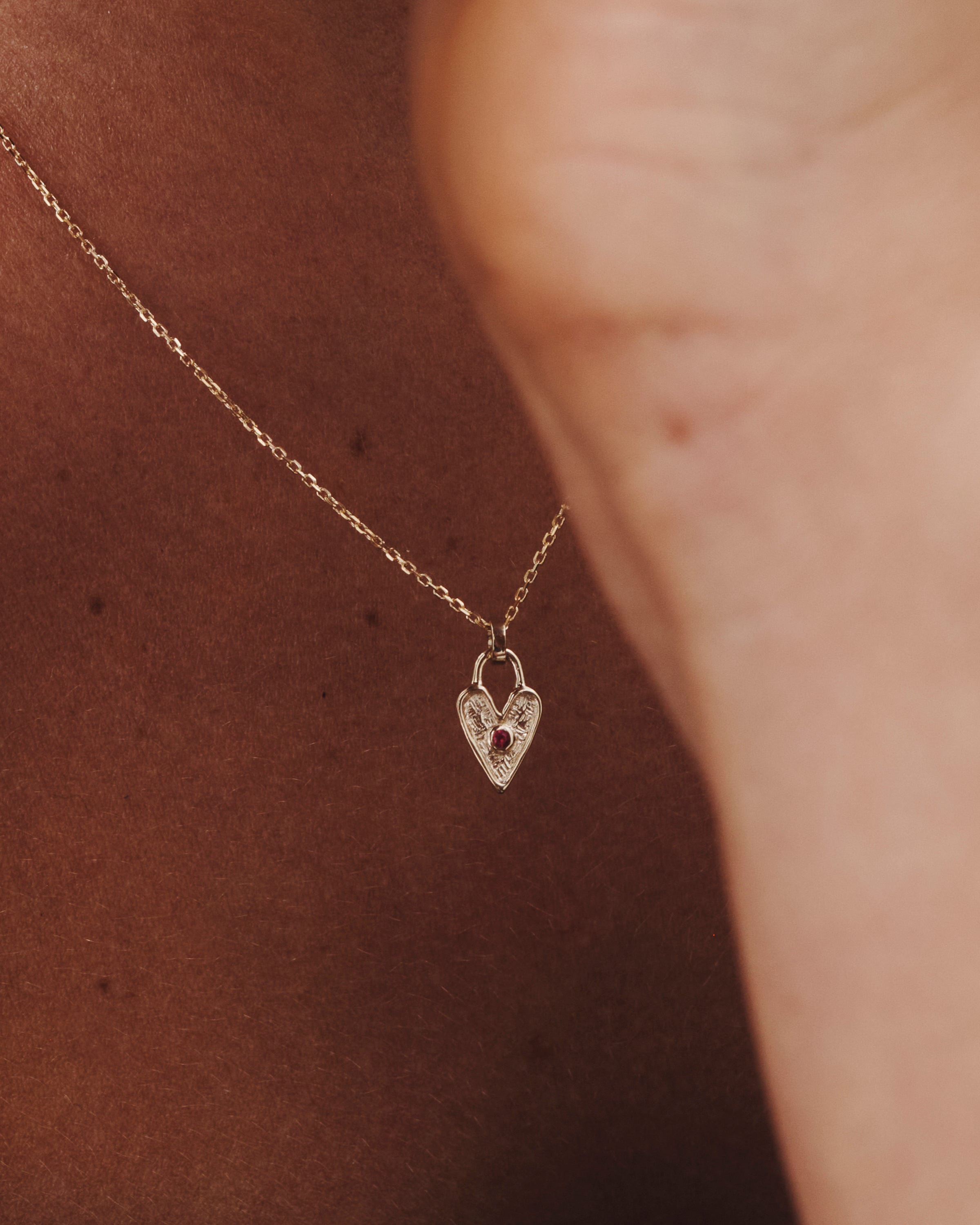 Temple of the Sun Amore Necklace Ruby Solid Gold