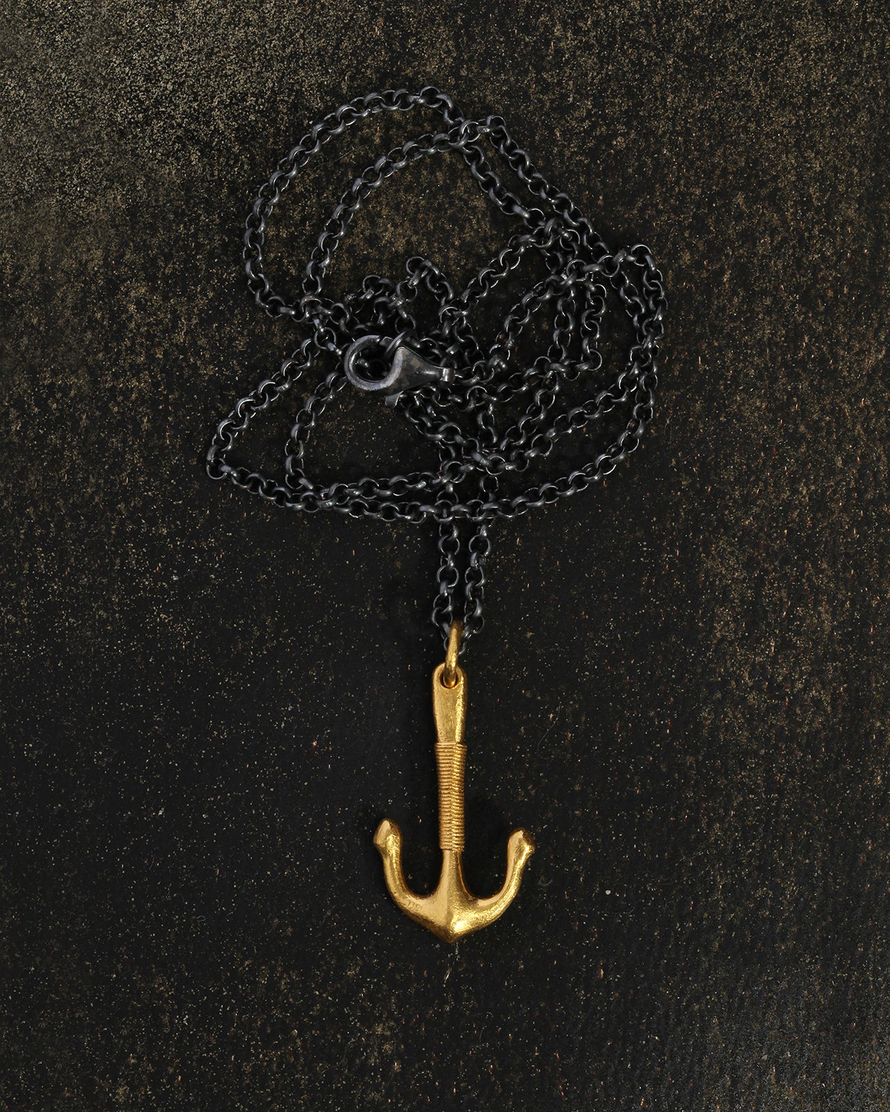 Temple of the Sun Anchor Necklace Solid Gold