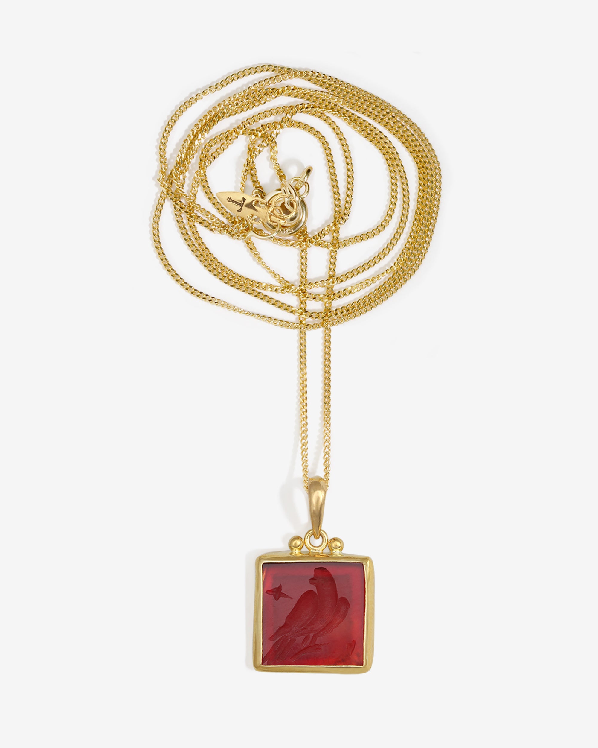 Temple of the Sun Anu Eagle Necklace Carnelian Solid Gold