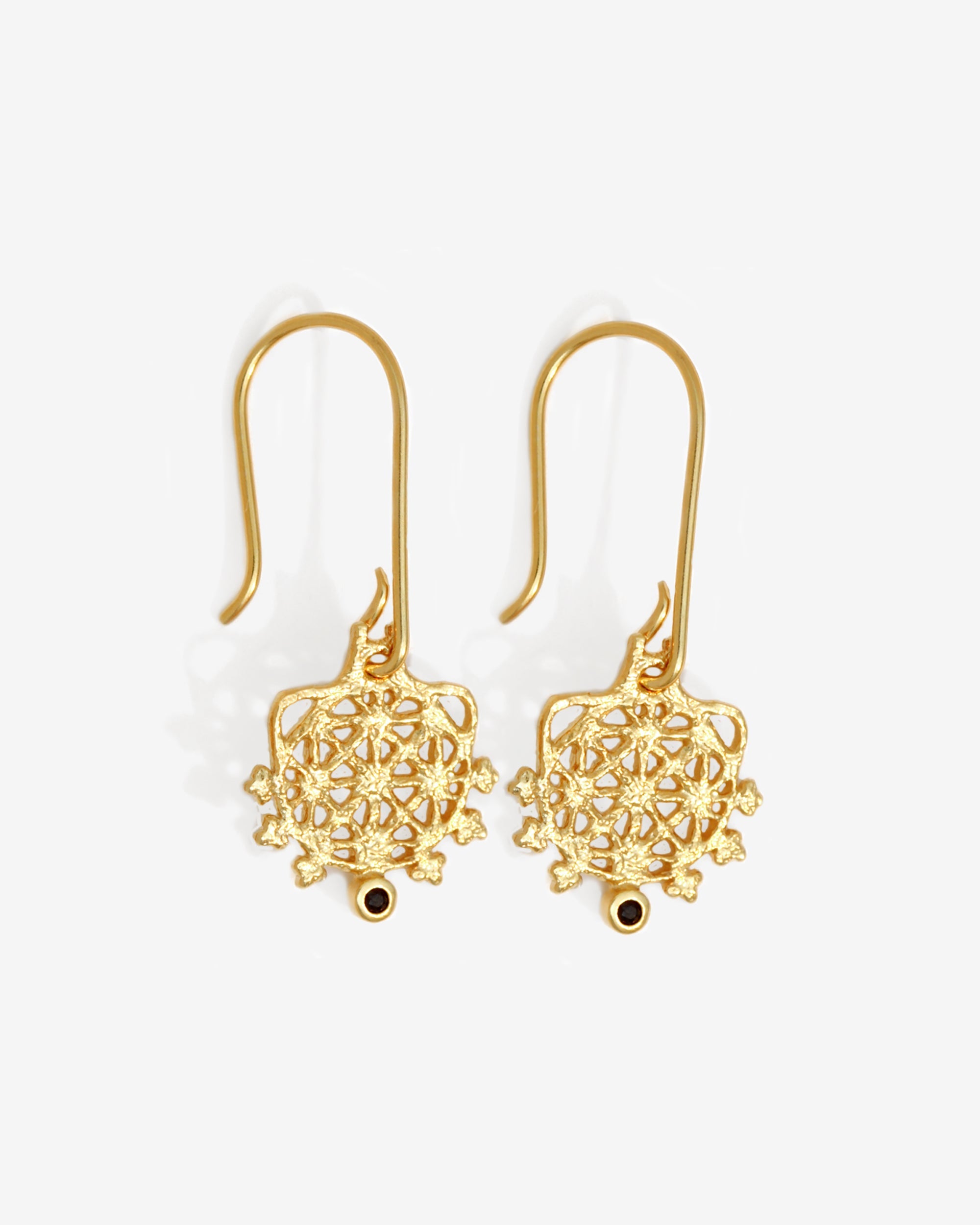 Temple of the Sun Arinna Earrings Sapphire Gold Vermeil