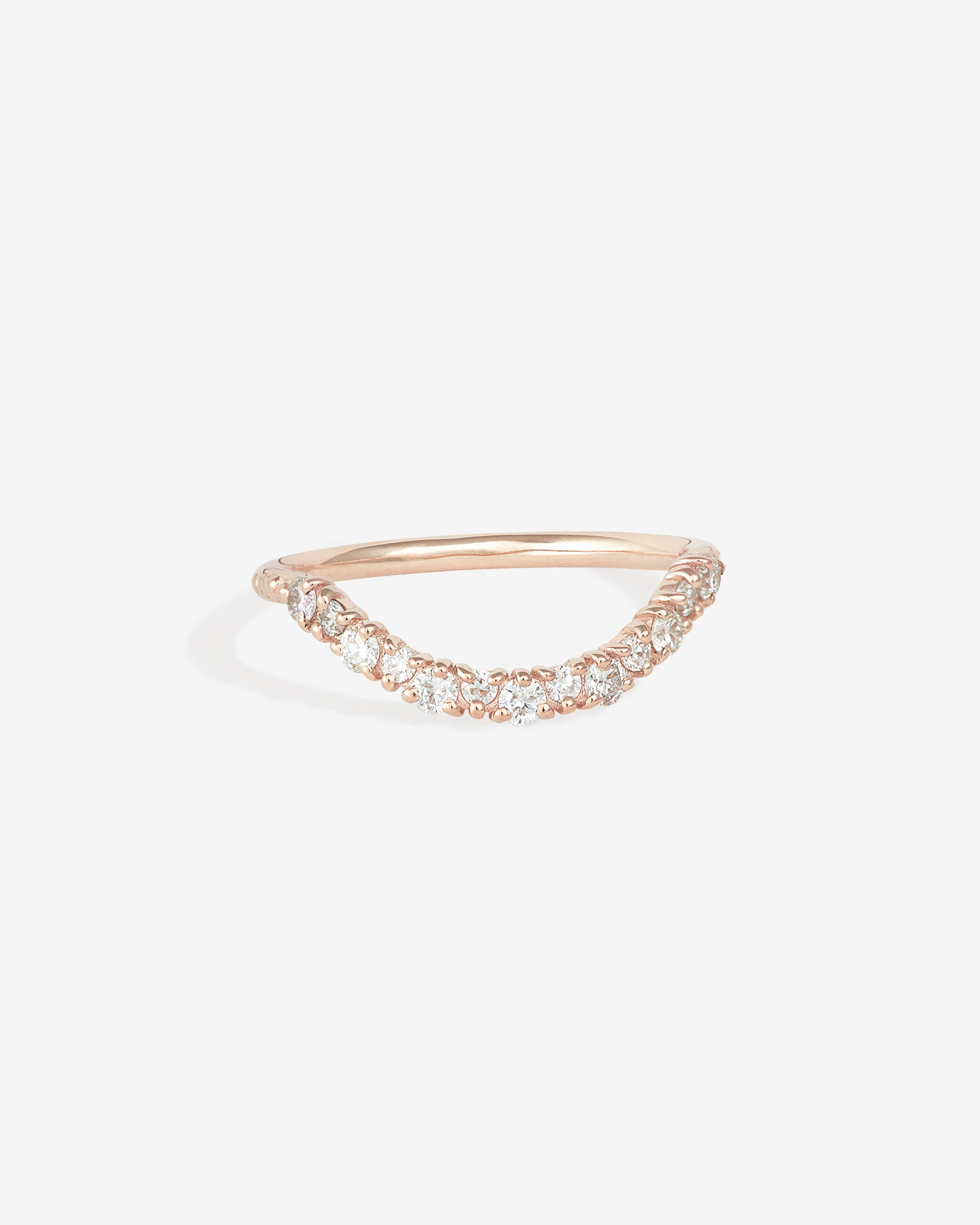 Temple of the Sun Asteria Arch Ring Round Diamond Rose Gold