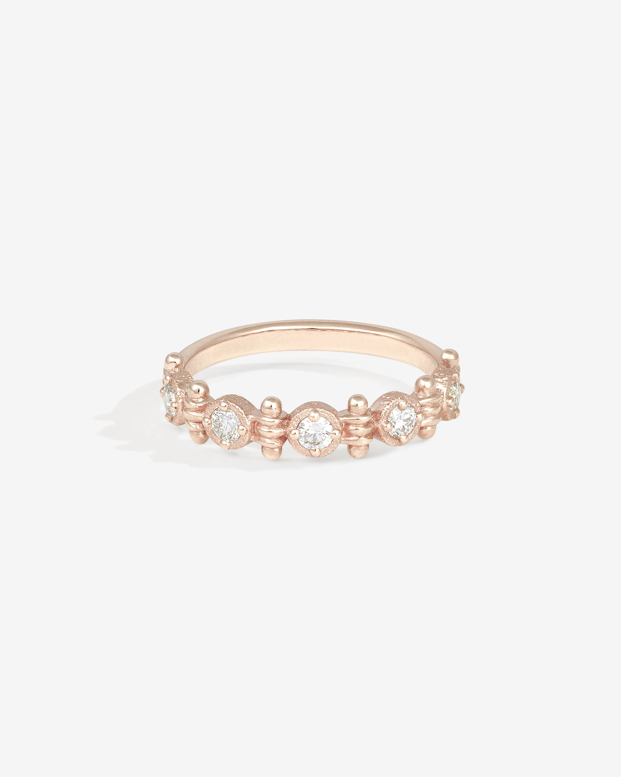 Temple of the Sun Asteria Half Eternity Ring Diamond Rose Gold