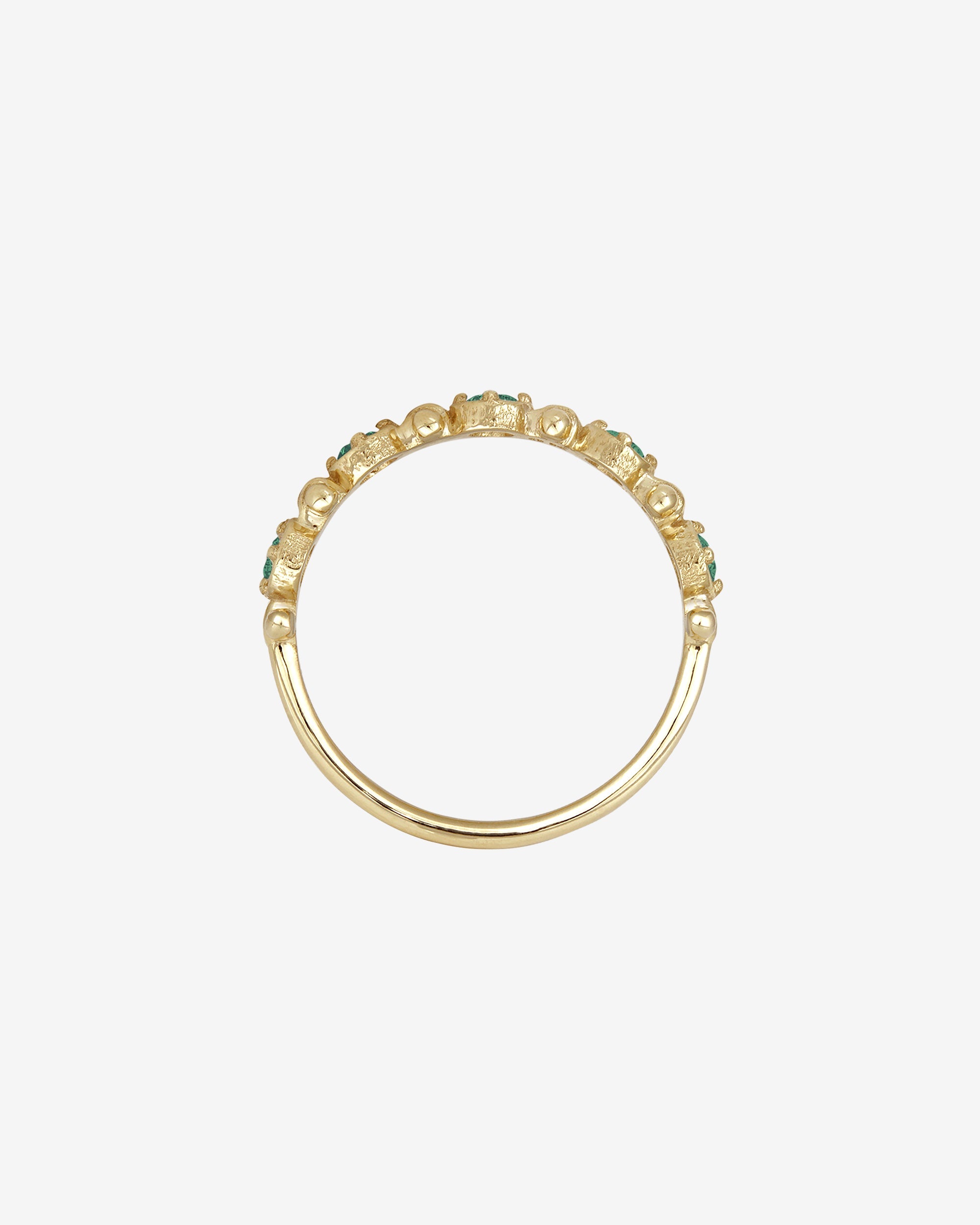 Temple of the Sun Asteria Half Eternity Ring Emerald Solid Gold