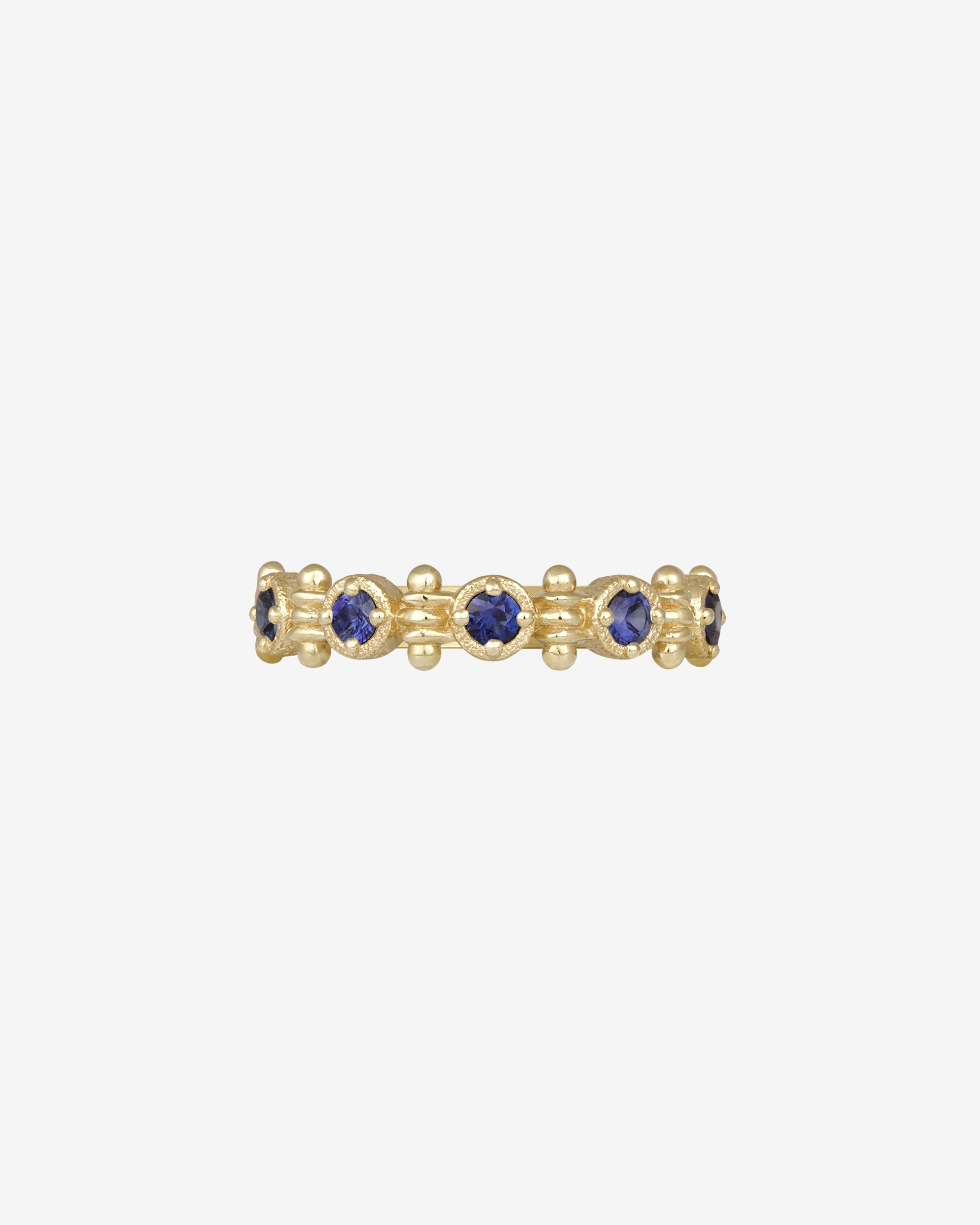 Temple of the Sun Asteria Half Eternity Ring Sapphire Solid Gold