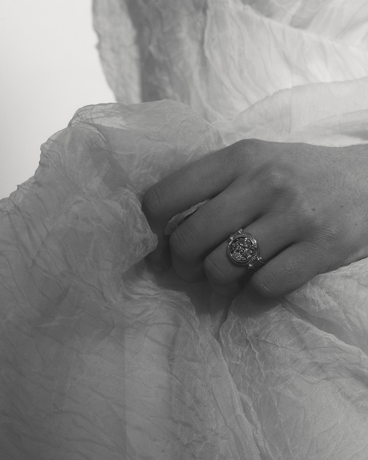 Temple of the Sun Asteria Ring Diamond Platinum