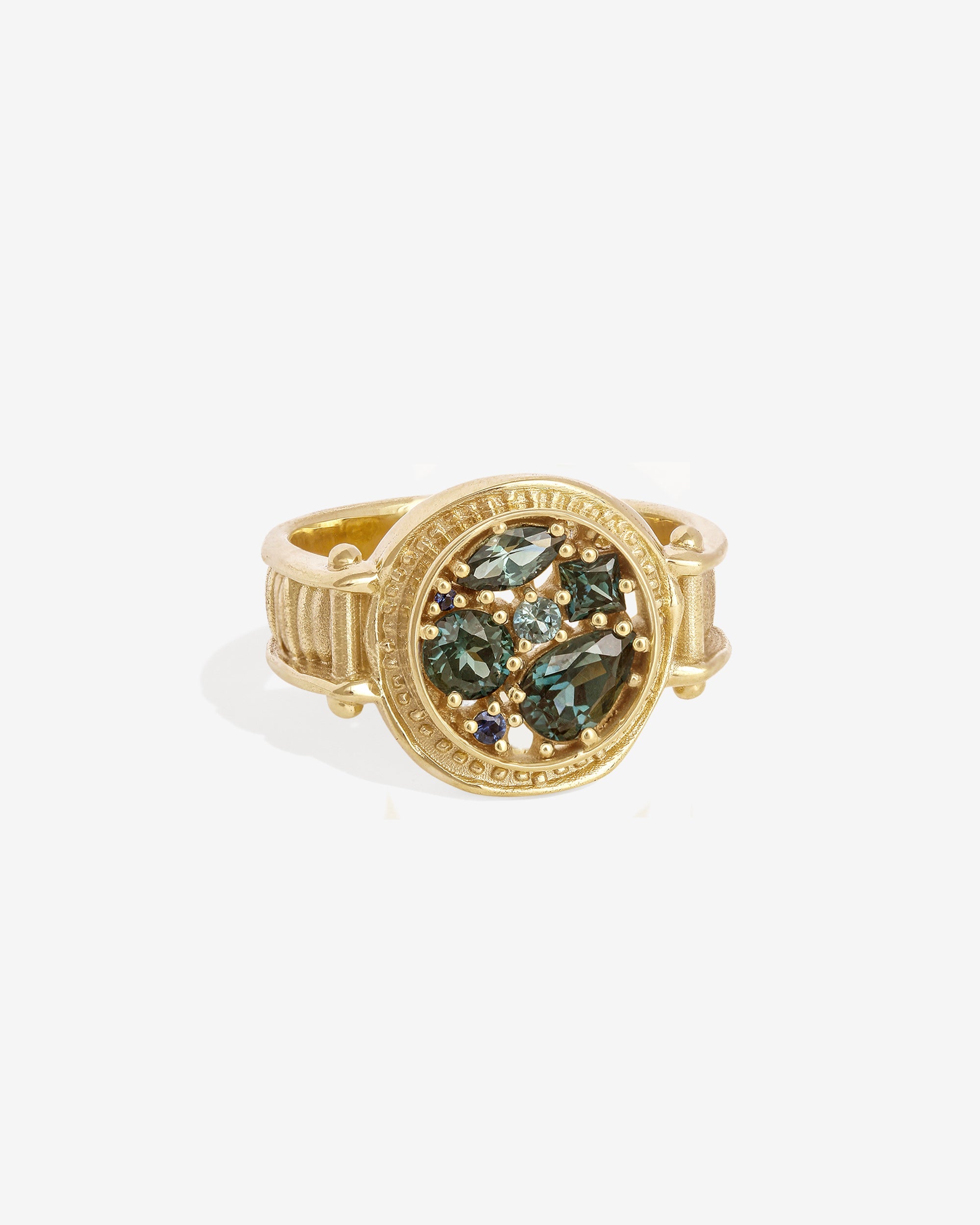 Temple of the Sun Asteria Ring Sapphire Solid Gold
