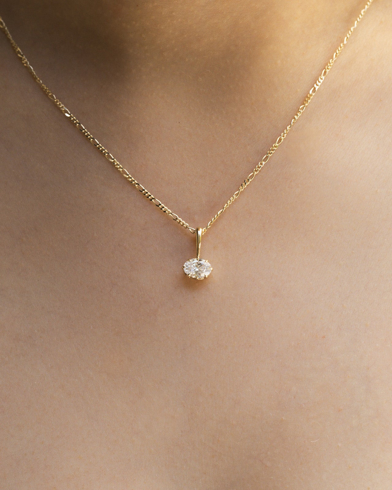 Temple of the Sun Astra Oval Pendant Diamond Solid Gold