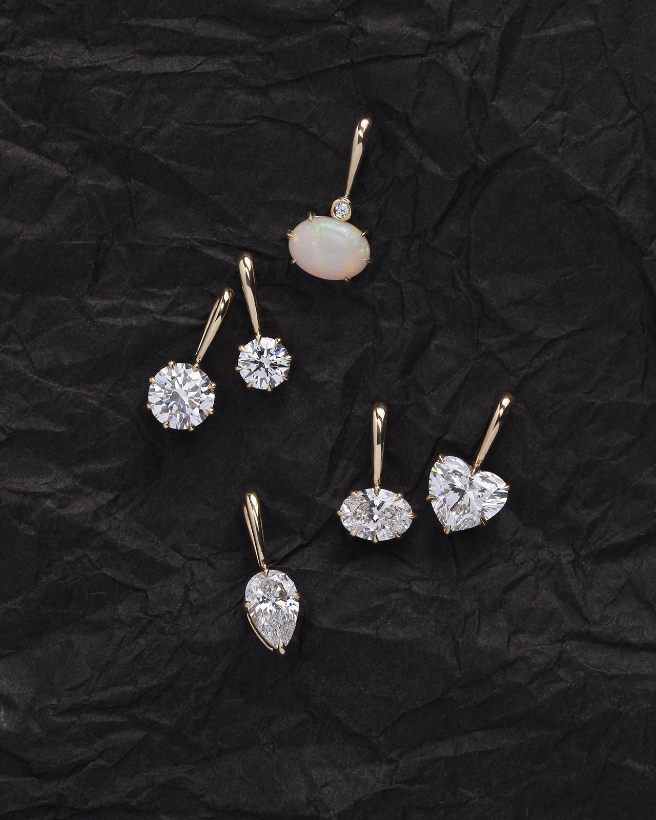 Temple of the Sun Astra Pear Pendant Diamond Solid Gold