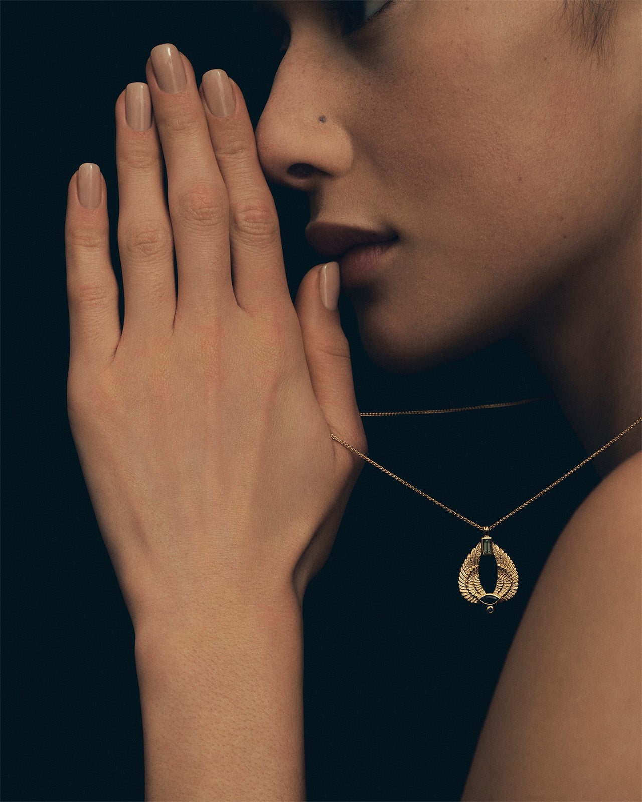 Temple of the Sun Aum Necklace Gold Vermeil