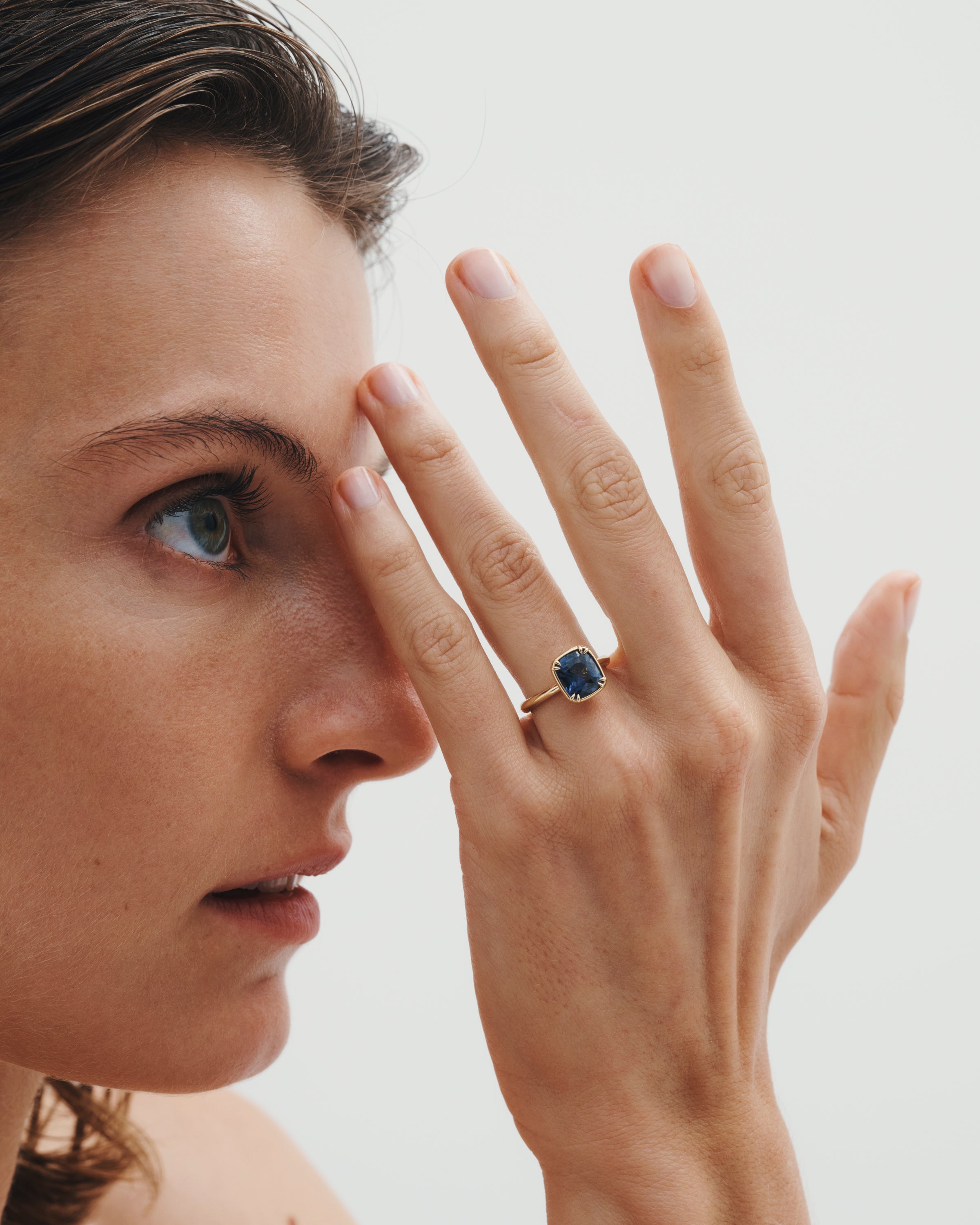 Temple of the Sun Azalea Cushion Ring 2.27ct Violet Spinel Solid Gold