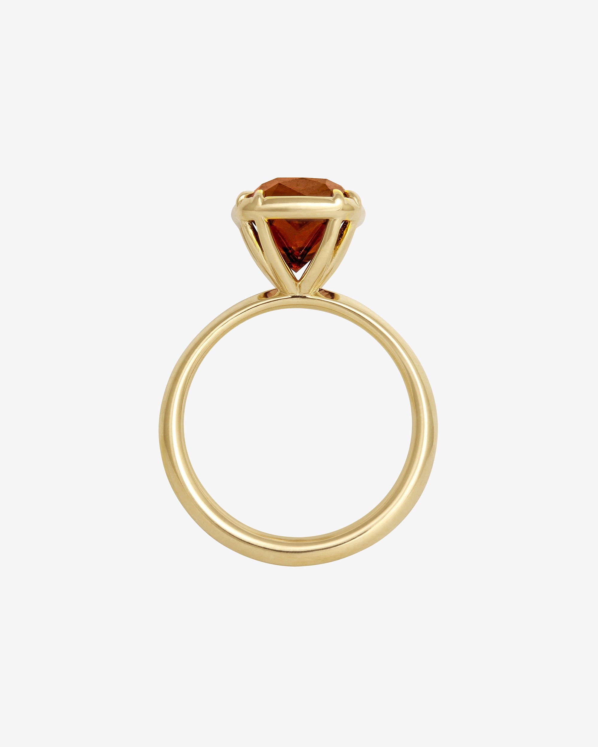 Temple of the Sun Azalea Cushion Ring 4.97ct Jacinth Zircon Solid Gold