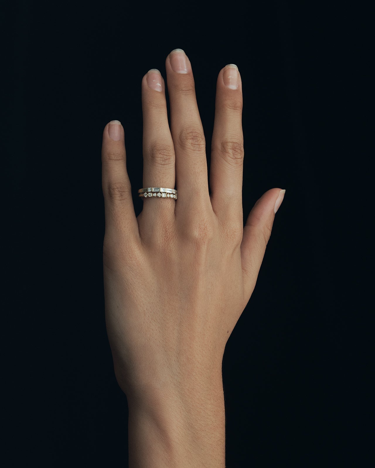 Temple of the Sun Baguette Band Diamond Solid Gold