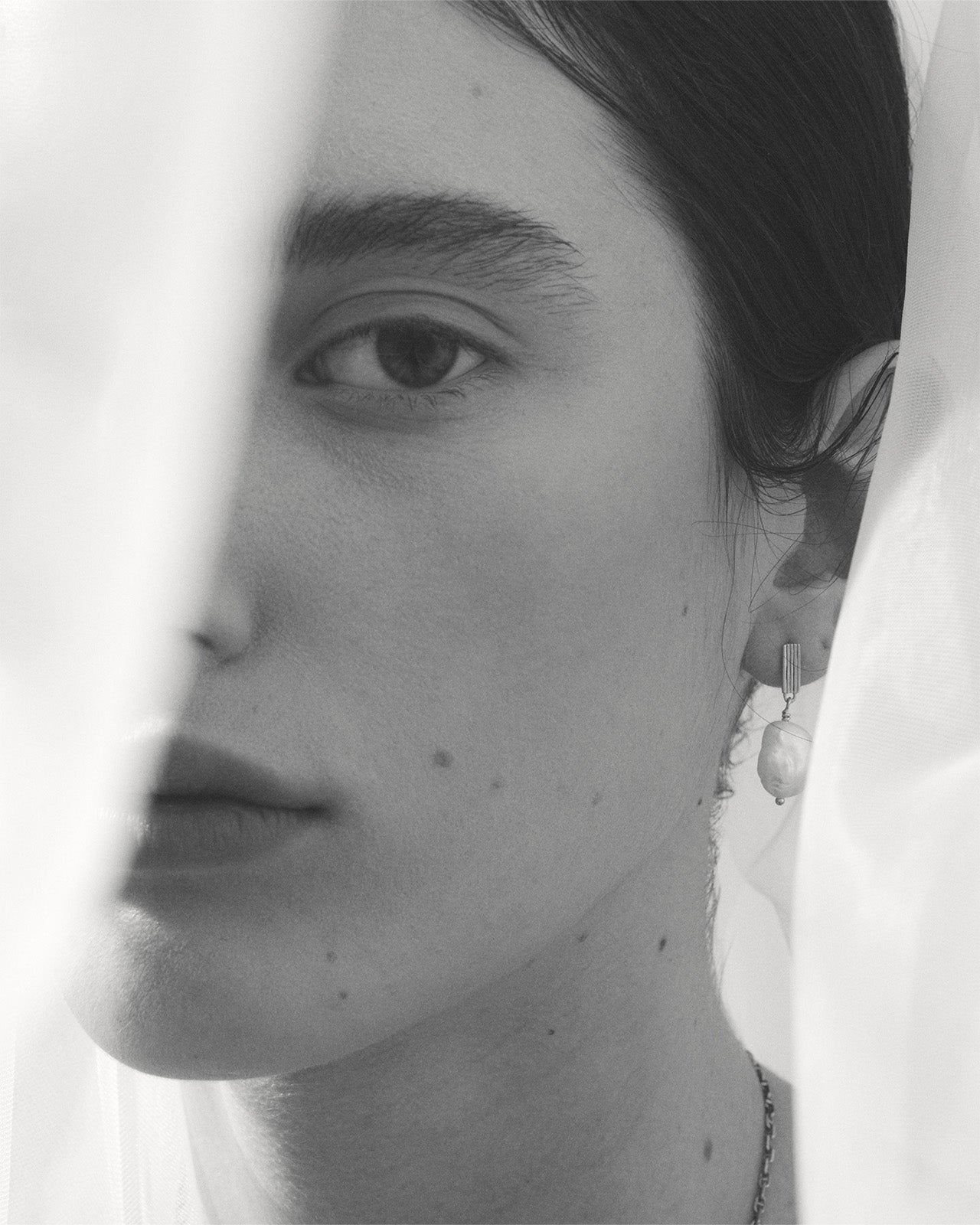 Temple of the Sun Baroque Earrings Pearl Silver