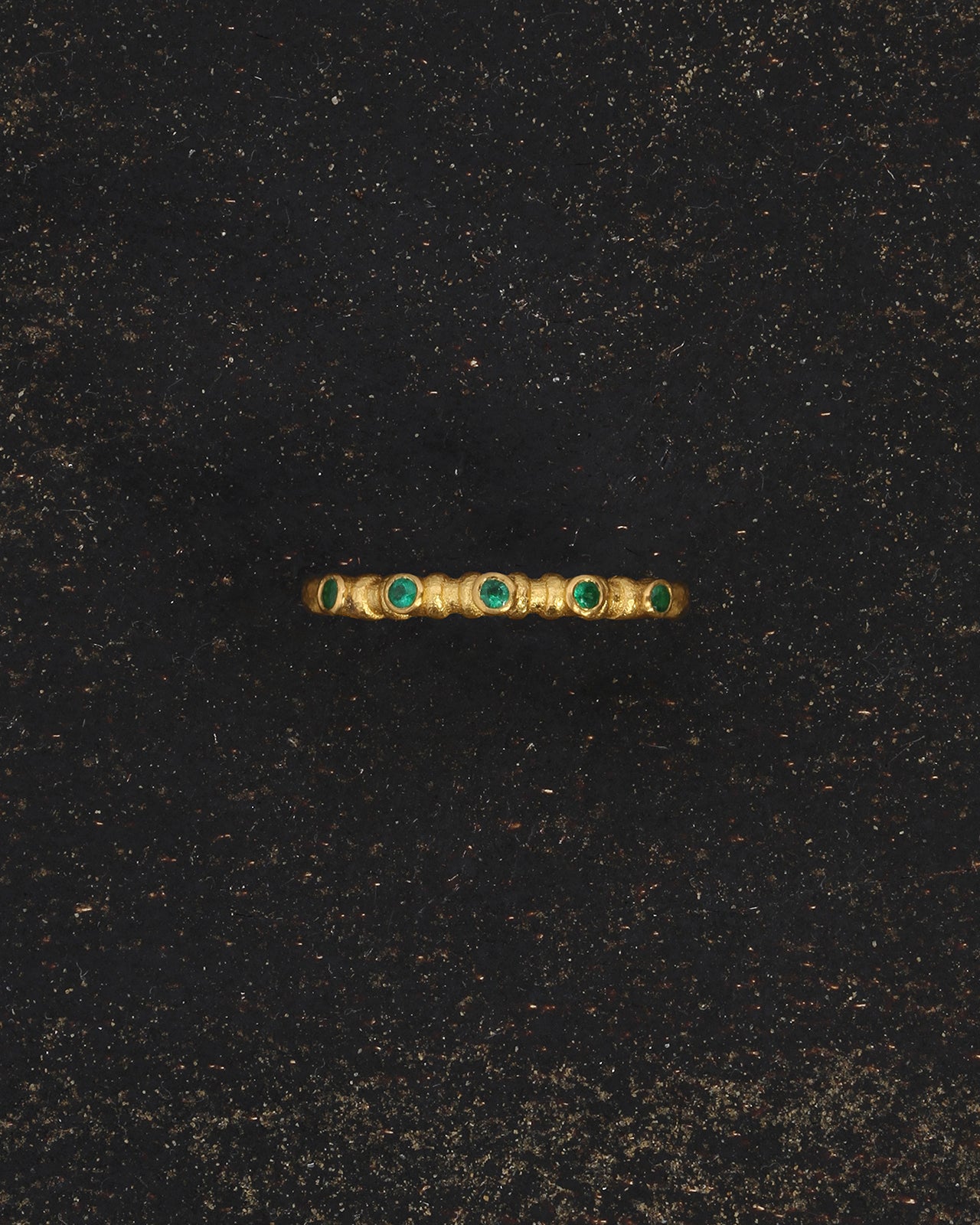 Temple of the Sun Bella Half Eternity Ring Emerald Solid Gold