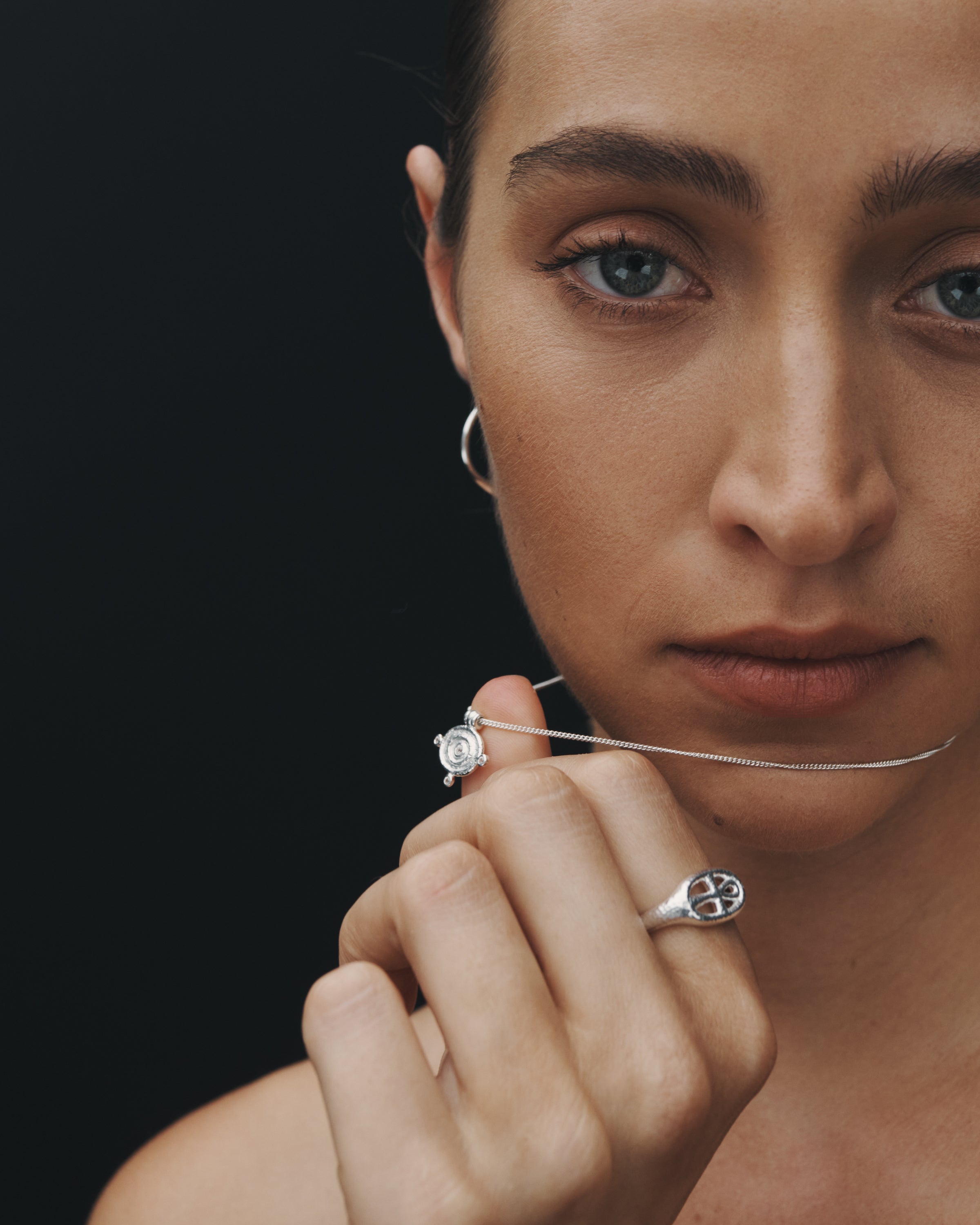 Temple of the Sun Cairo Seal Ring Diamond Silver