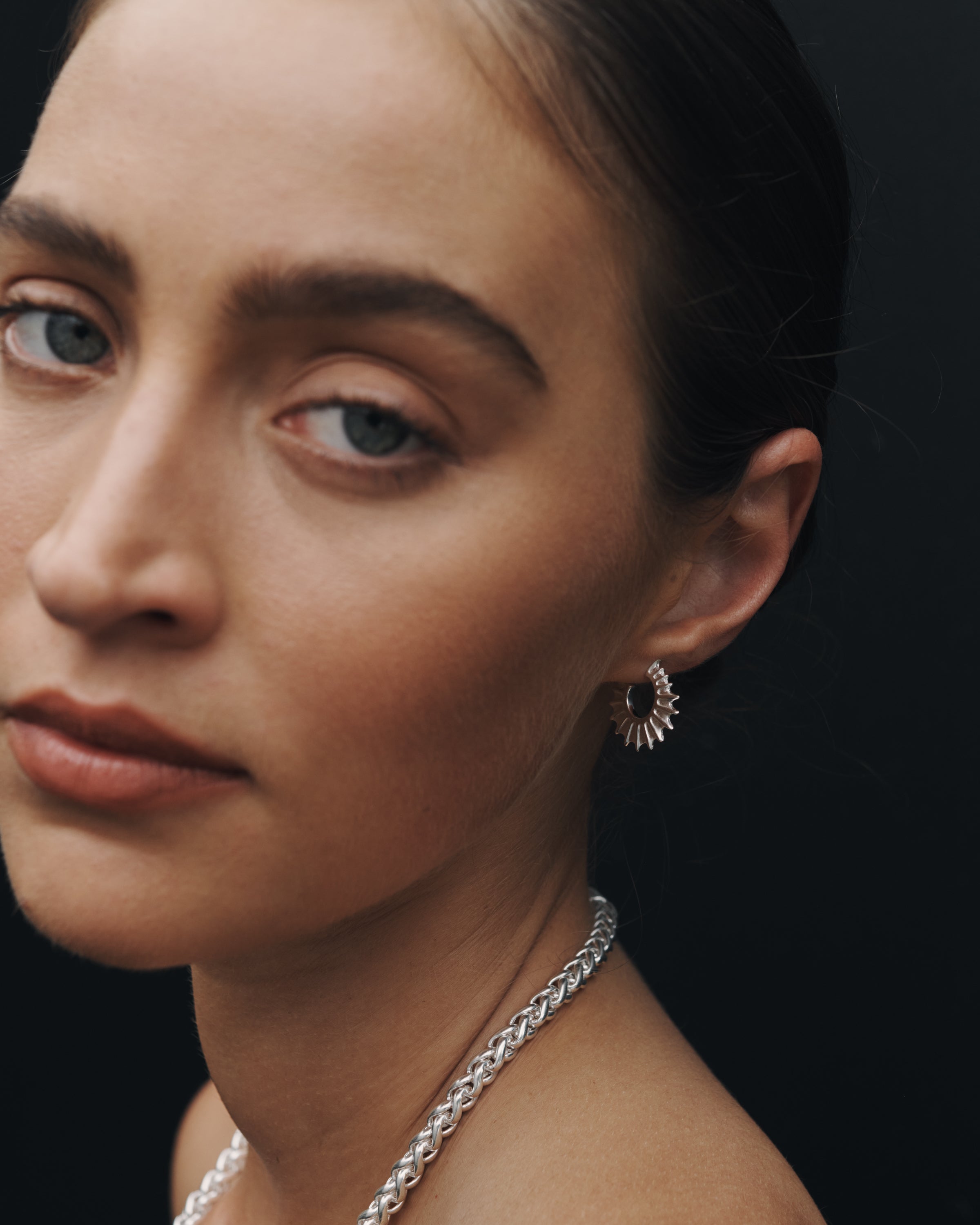 Temple of the Sun Calypso Hoops Silver