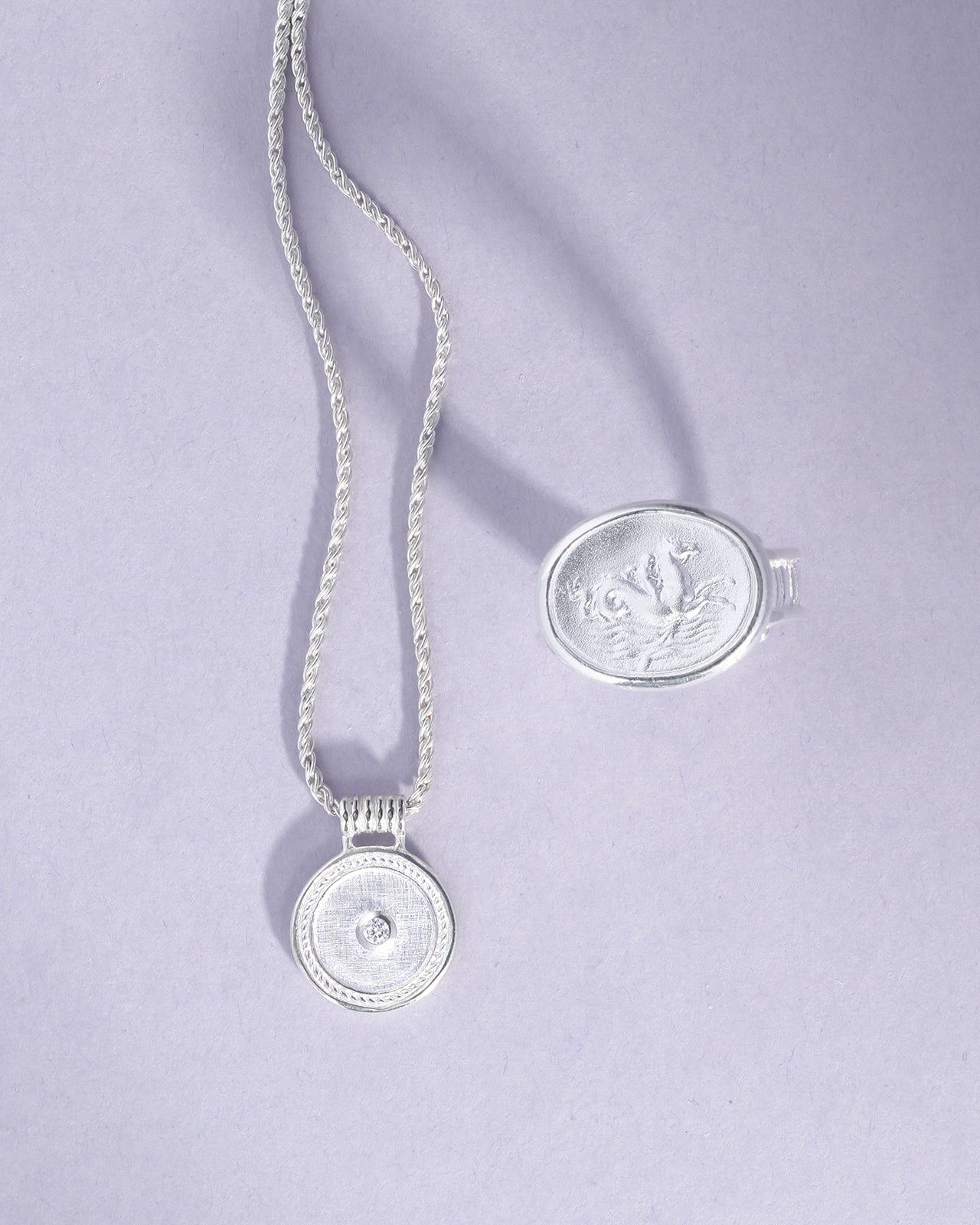 Temple of the Sun Capella Coin Necklace Silver