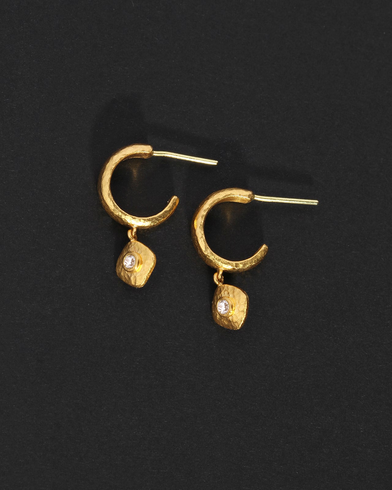 Temple of the Sun Capri Earrings Diamond Solid Gold