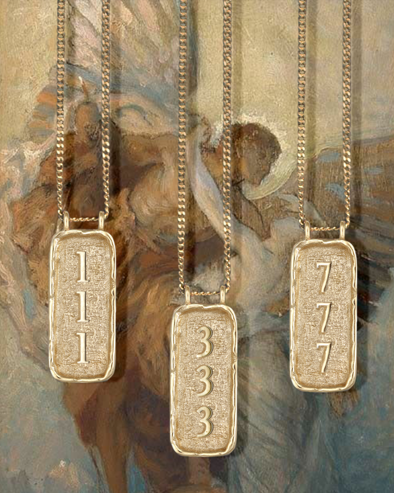 Temple of the Sun Cartouche Initial Necklace Solid Gold