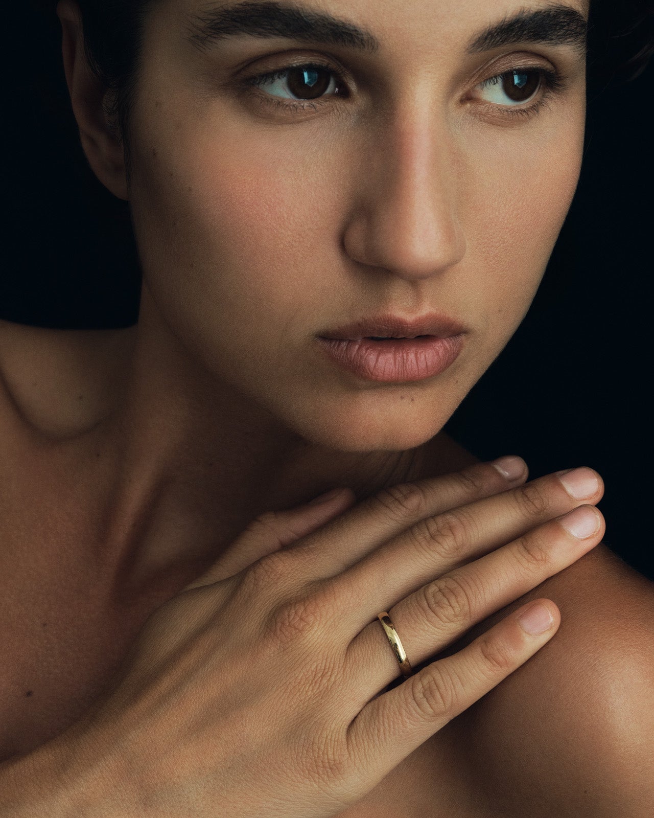 Temple of the Sun Chevron 3mm Ring Polished Solid Gold