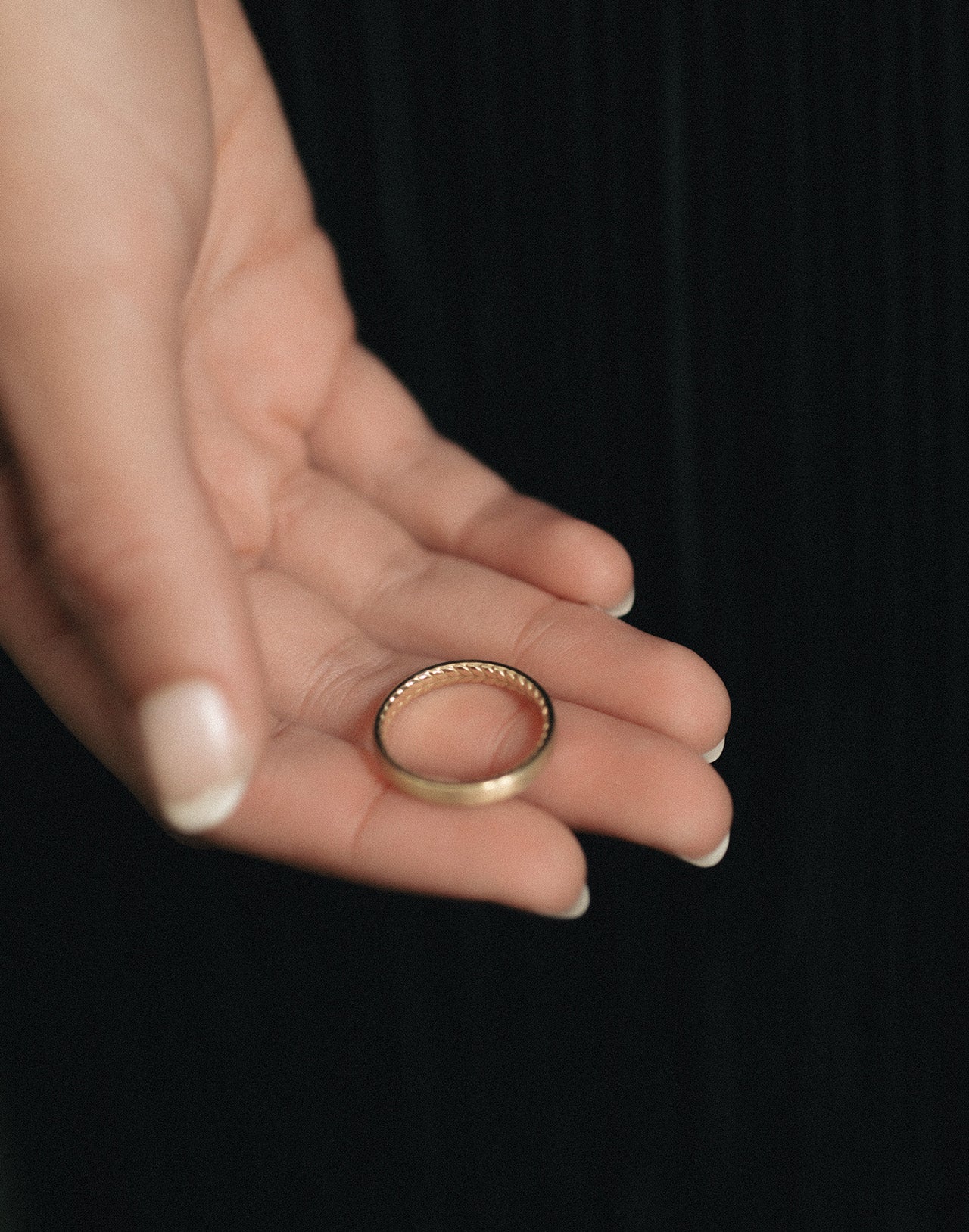 Temple of the Sun Chevron 3mm Ring Solid Gold