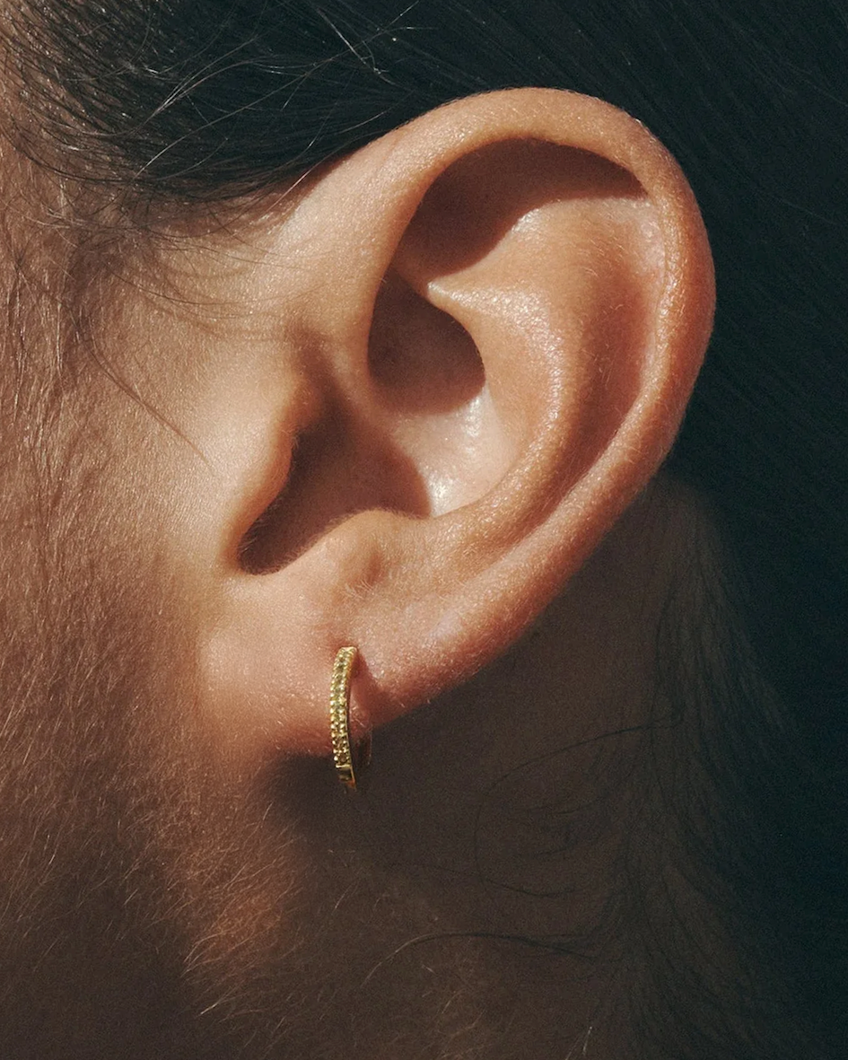 Temple of the Sun Chloe Huggie Peridot Gold Vermeil