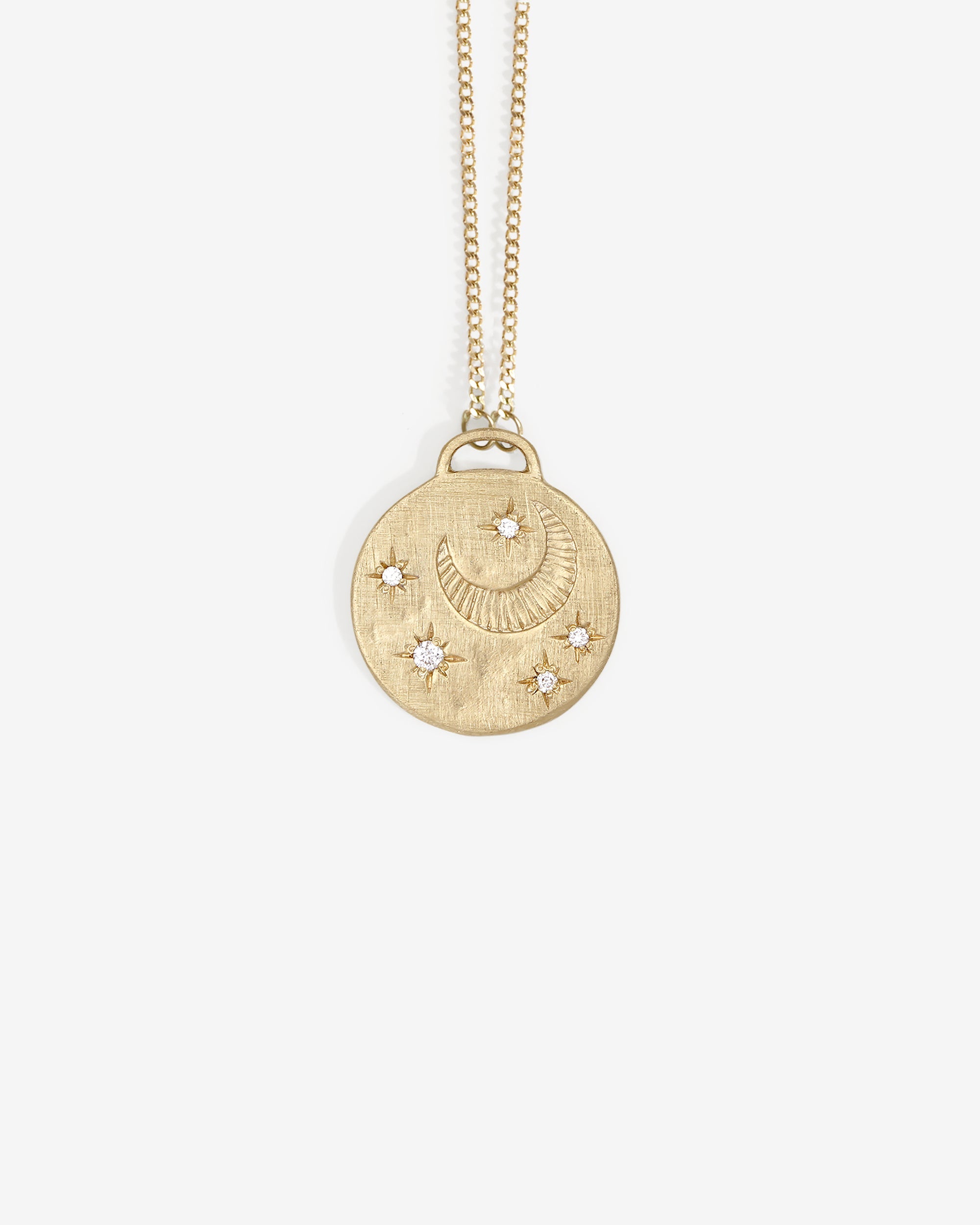 Temple of the Sun Cosmo Necklace White Diamond Solid Gold