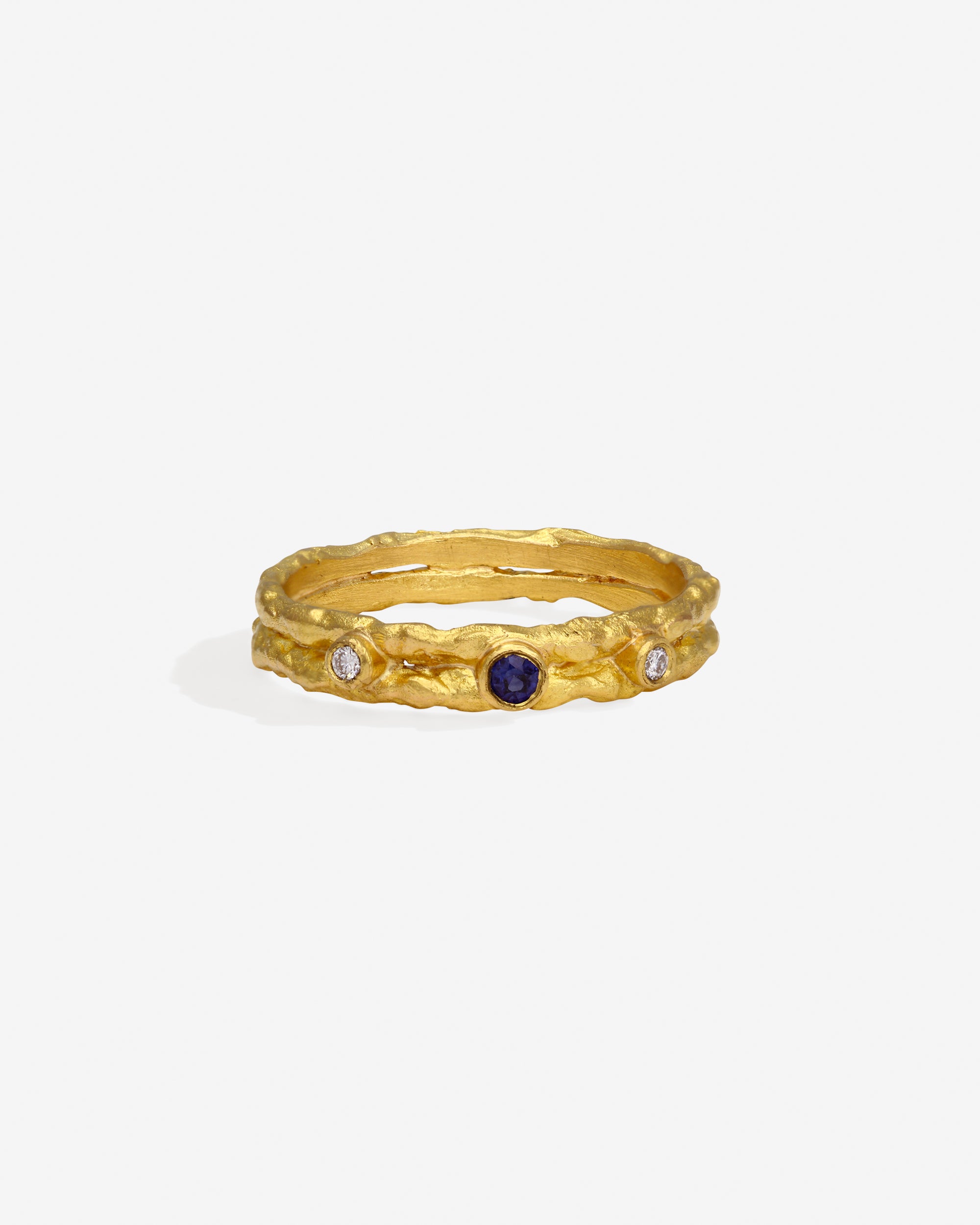 Temple of the Sun Dalia Ring Blue Sapphire Diamond Solid Gold