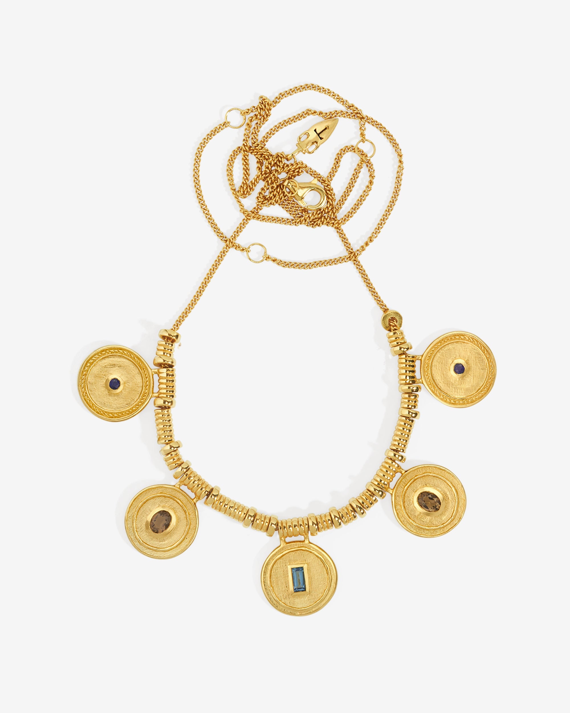 Temple of the Sun Denarii Statement Necklace Gold Vermeil